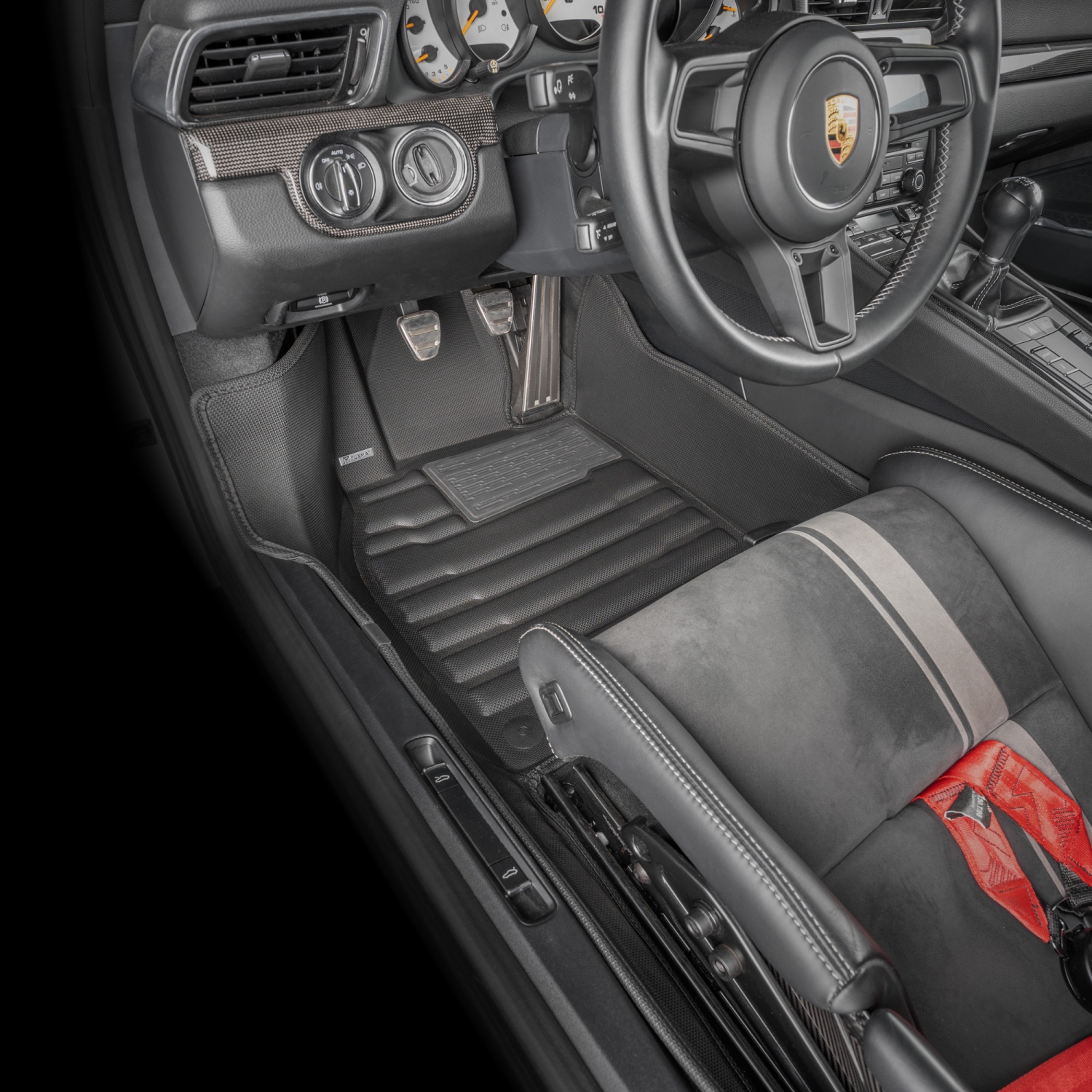 Tapis TuxMat - Pour les modèles Porsche 911 2013-2019 - Tapis d'auto sur mesure - Couverture maximale, toutes saisons, mesuré au laser - Cet ensemble