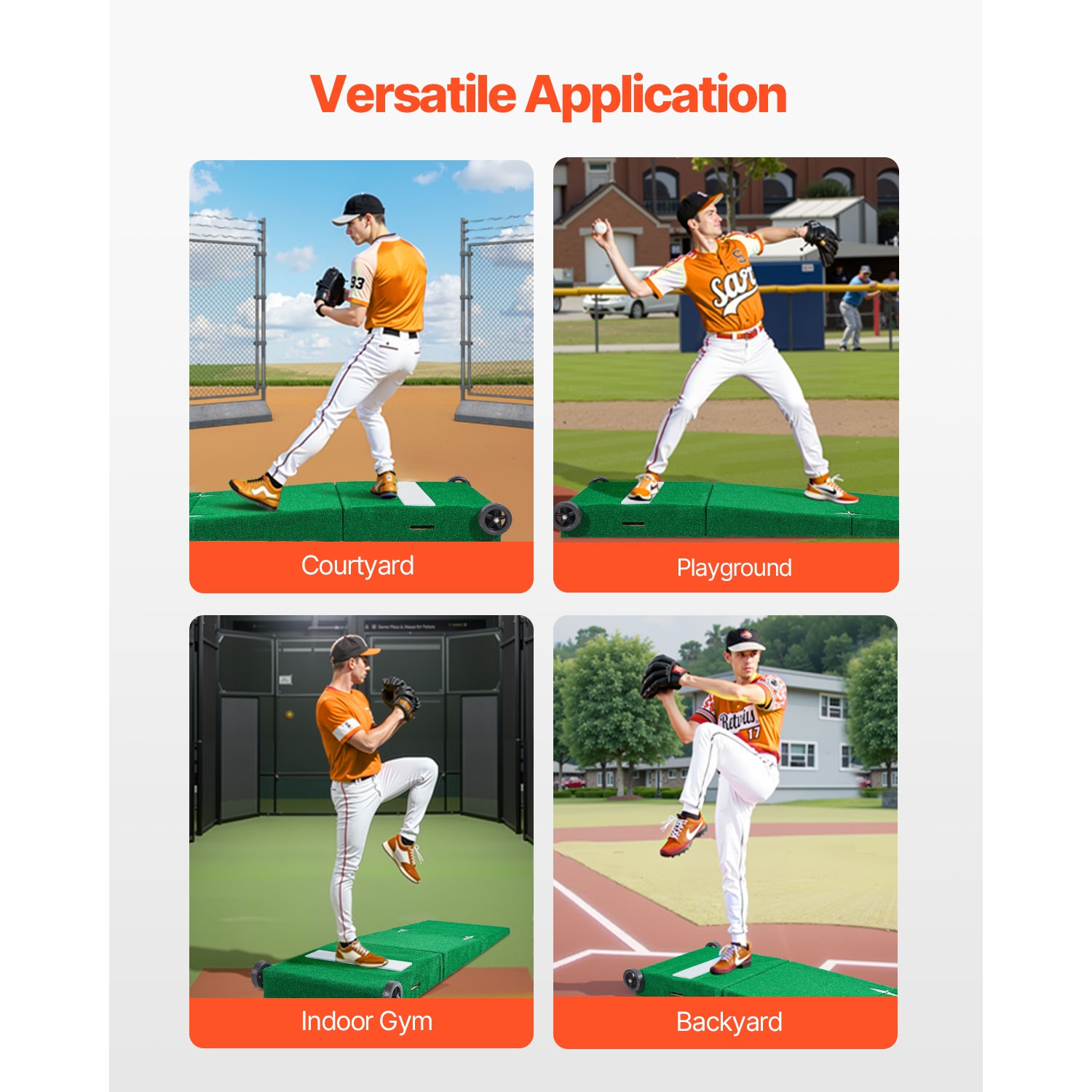 VEVOR 90 in Pitching Mound, Portable Baseball Pitcher's Mound, IIndoor Outdoor Pitching Practice and Training Equipment, Softball Pitching Aides with