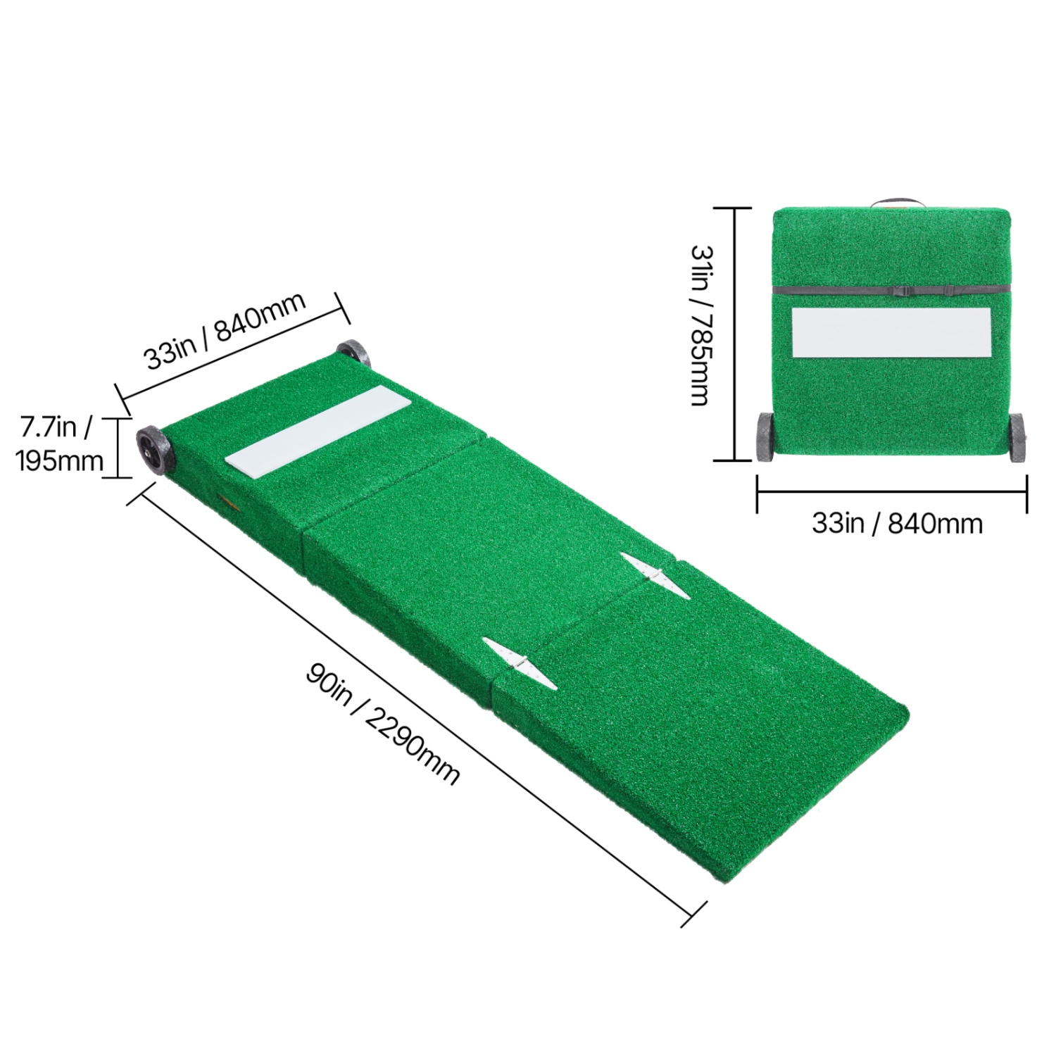 VEVOR 90 in Pitching Mound, Portable Baseball Pitcher's Mound, IIndoor Outdoor Pitching Practice and Training Equipment, Softball Pitching Aides with