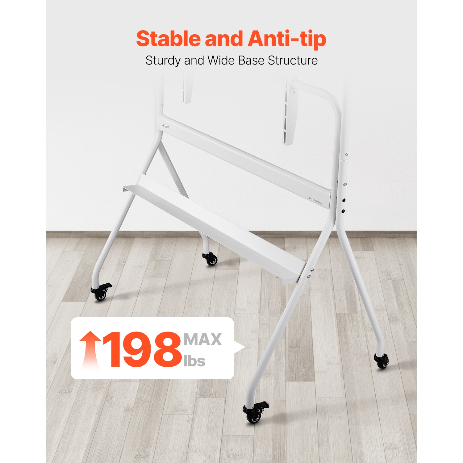 VEVOR 198 lbs L.C. Rolling TV Stand, Mobile TV Cart for 35-100in LED/LCD/OLED Flat/Curved TVs, Handy Stand with Wheels, for Living