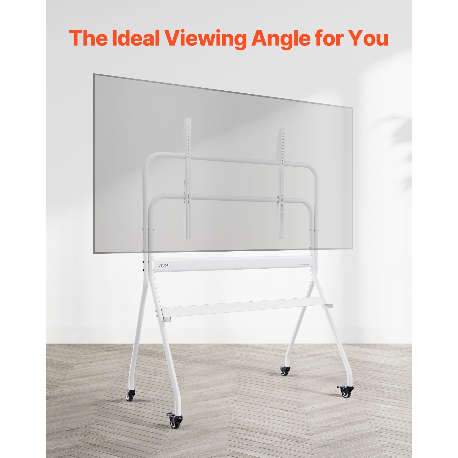 VEVOR 198 lbs L.C. Rolling TV Stand, Mobile TV Cart for 35-100in LED/LCD/OLED Flat/Curved TVs, Handy Stand with Wheels, for Living