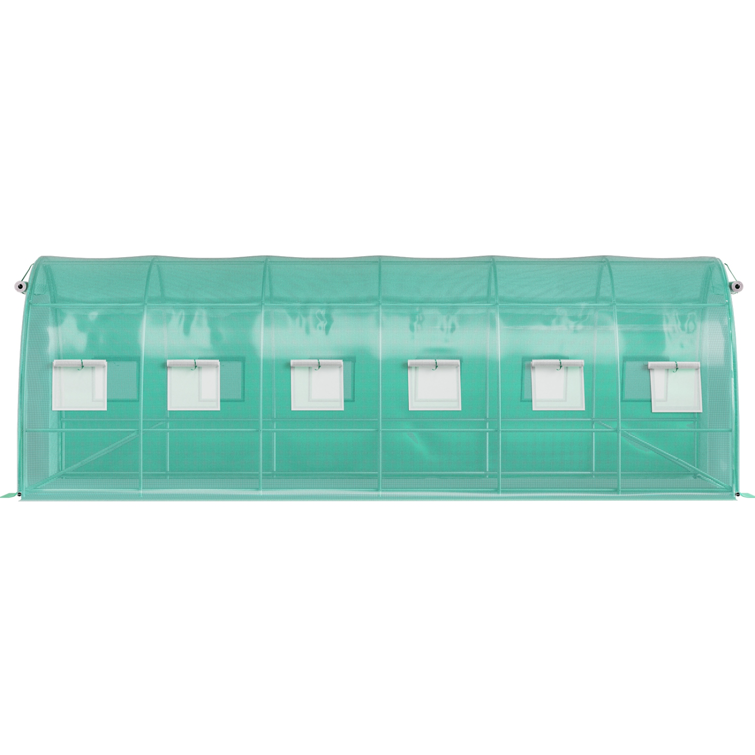 Serre-tunnel VEVOR 20 x 10 x 7 pi, maison chaude portative avec anneaux en acier galvanisé, 3 poutres supérieures, poteaux diagonaux, 2 portes à