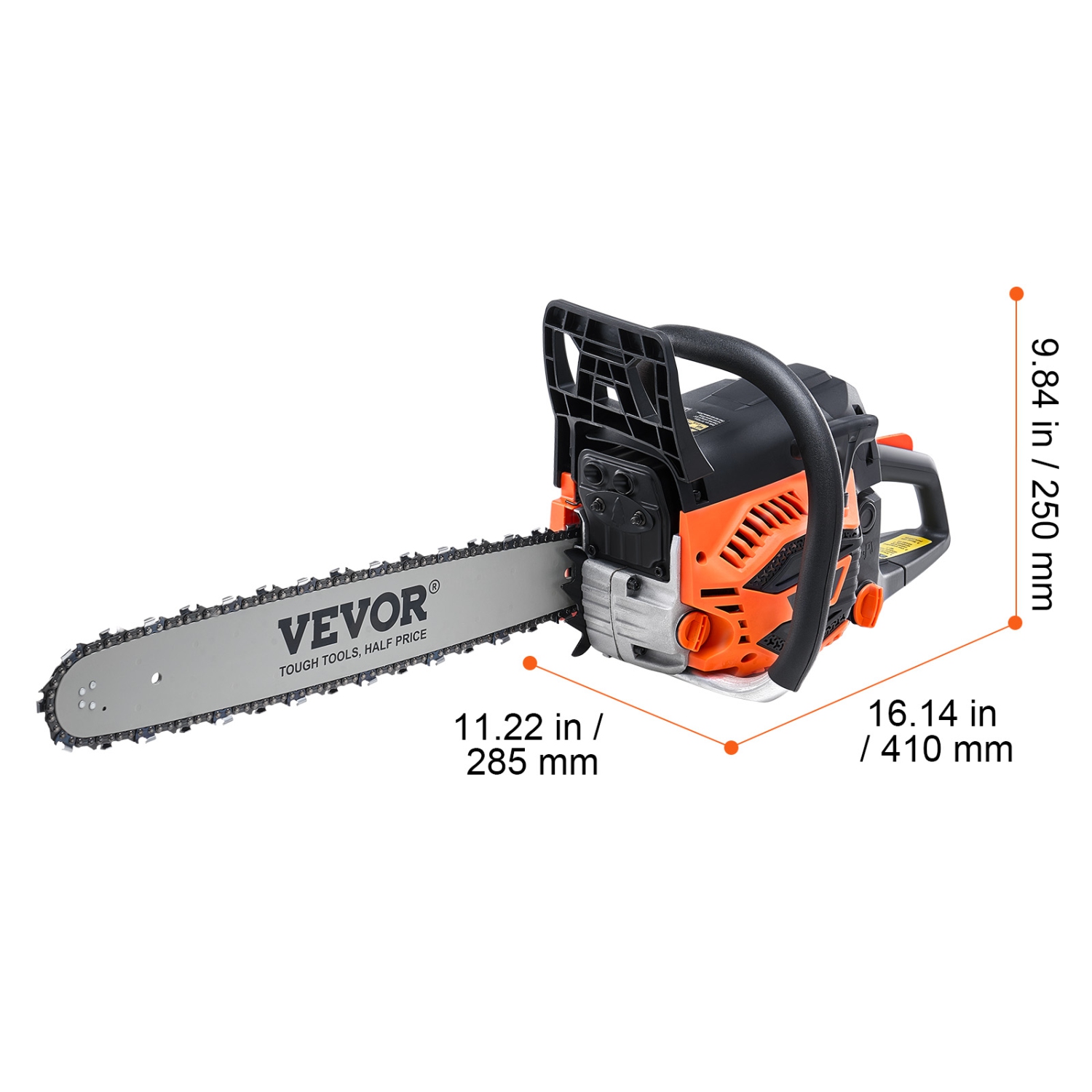 VEVOR 58CC Gas Chainsaw, 20" 3.22HP, Gasoline Powered Chain Saw, Handheld Cordless Petrol Chainsaws for Tree Wood Branch Cutting, Tree Trimming, Land