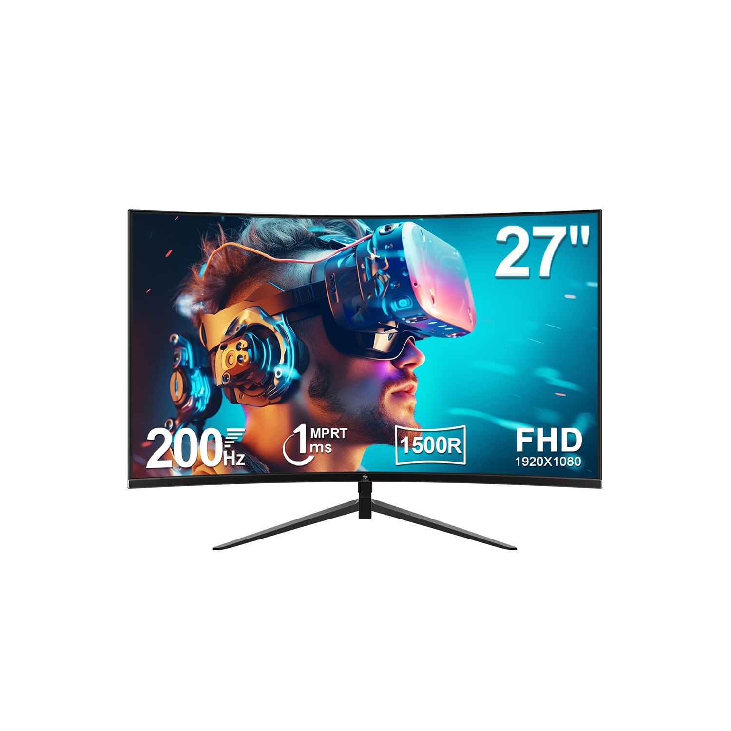 27" 1080P Full HD 1920 x 1080 200Hz 1ms Curved Gaming Monitor, FreeSync Compatible, HDMI 2.1 + DP 1.4