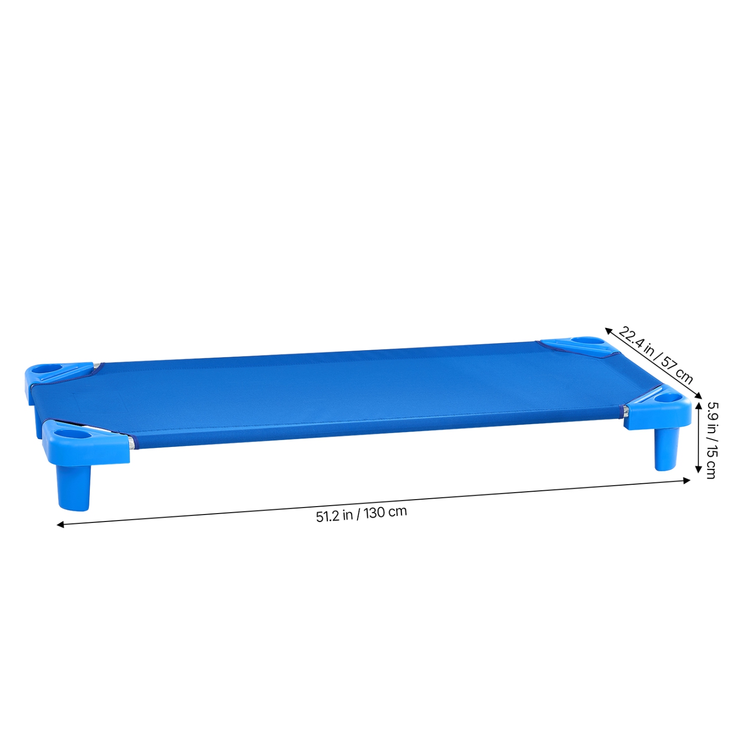 VEVOR 4 PacksStackable Kiddie Cot, Portable Toddler Nap Cots, Standard Size 52" L x 23" W Daycare Cots for Kids, Preschool Daycare Beds for Sleeping,