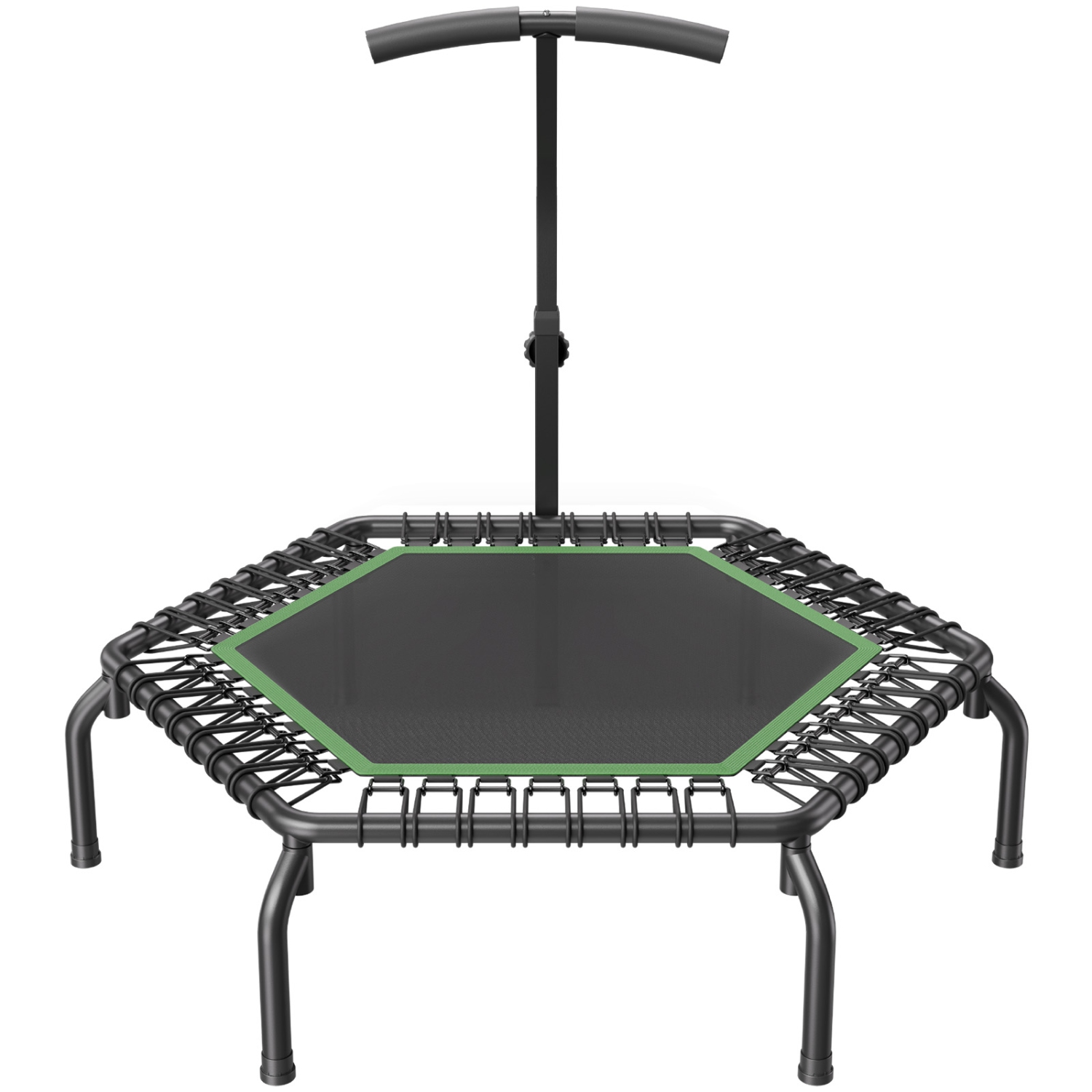 VEVOR 450lbs Max Load Mini Trampoline, 54.5 Inch Fitness Rebounder, Stable & Quiet Small Trampoline with 3 Levels Height Adjustable Foam Handle, for