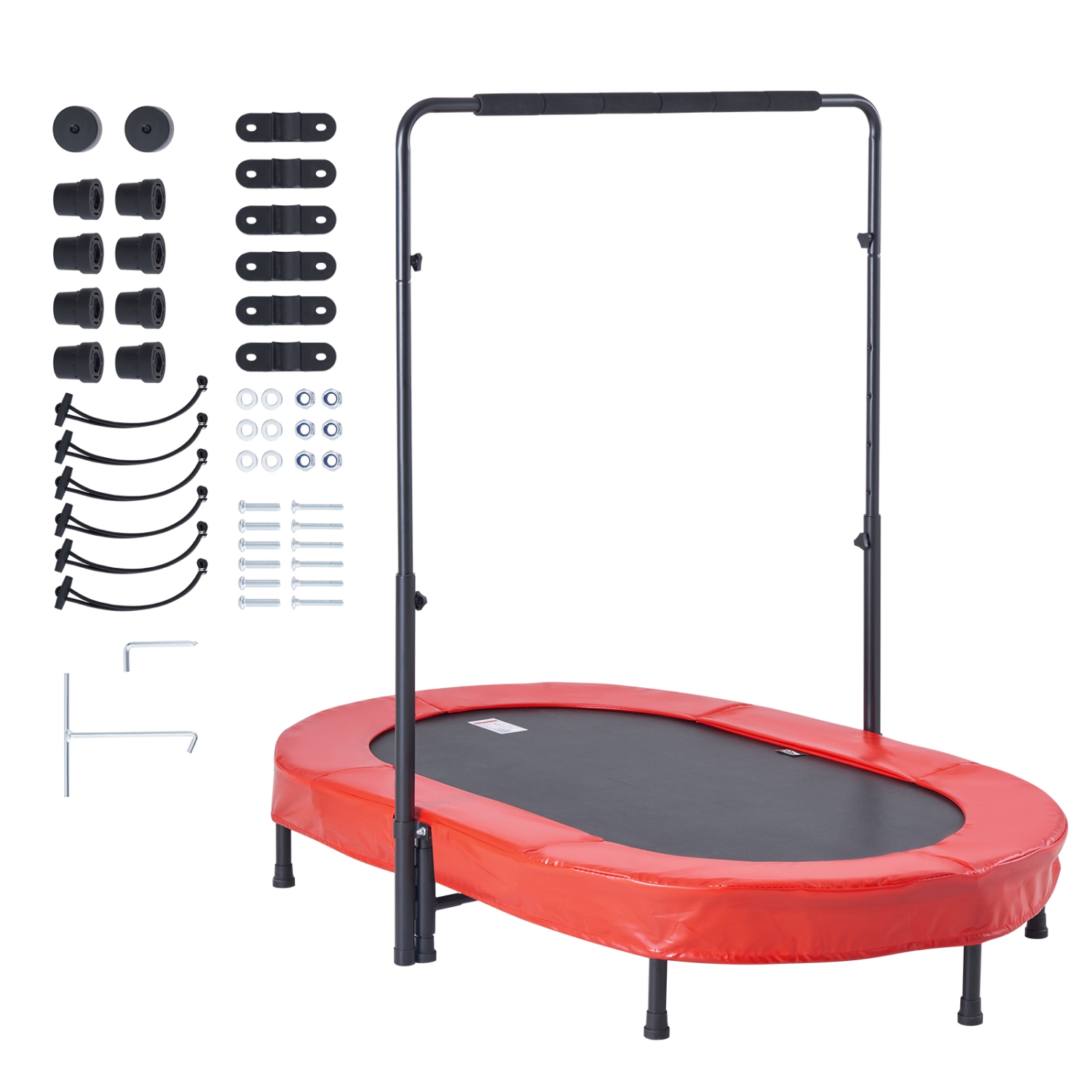 VEVOR 56x36 inch Kids Trampoline, Indoor/Outdoor Foldable Mini Trampoline with Handle, Rebounder for Toddlers, Birthday Gift for 3+ Years Children,