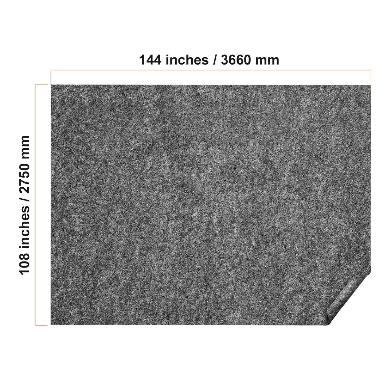 VEVOR 9' x 12' Rug Pad Without Slip Resistance, Protective Cushioning Carpet Pad, 1/4"Thick, 100% Pure Polyester Felt, 10-11㎡ Comfort Underfoot