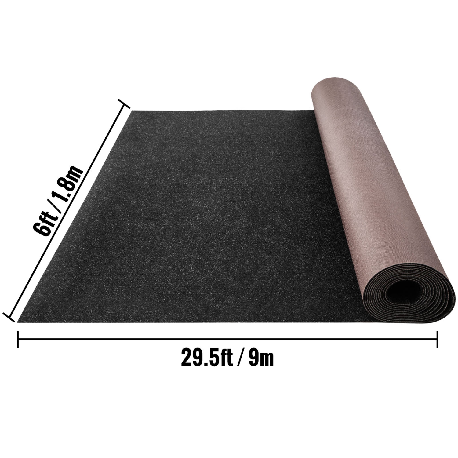 VEVOR 6x29.5 feet Boat Carpet, Marine Carpet for Boats, Waterproof Black Indoor Outdoor Carpet with Marine Backing Anti-Slide Marine Grade Boat
