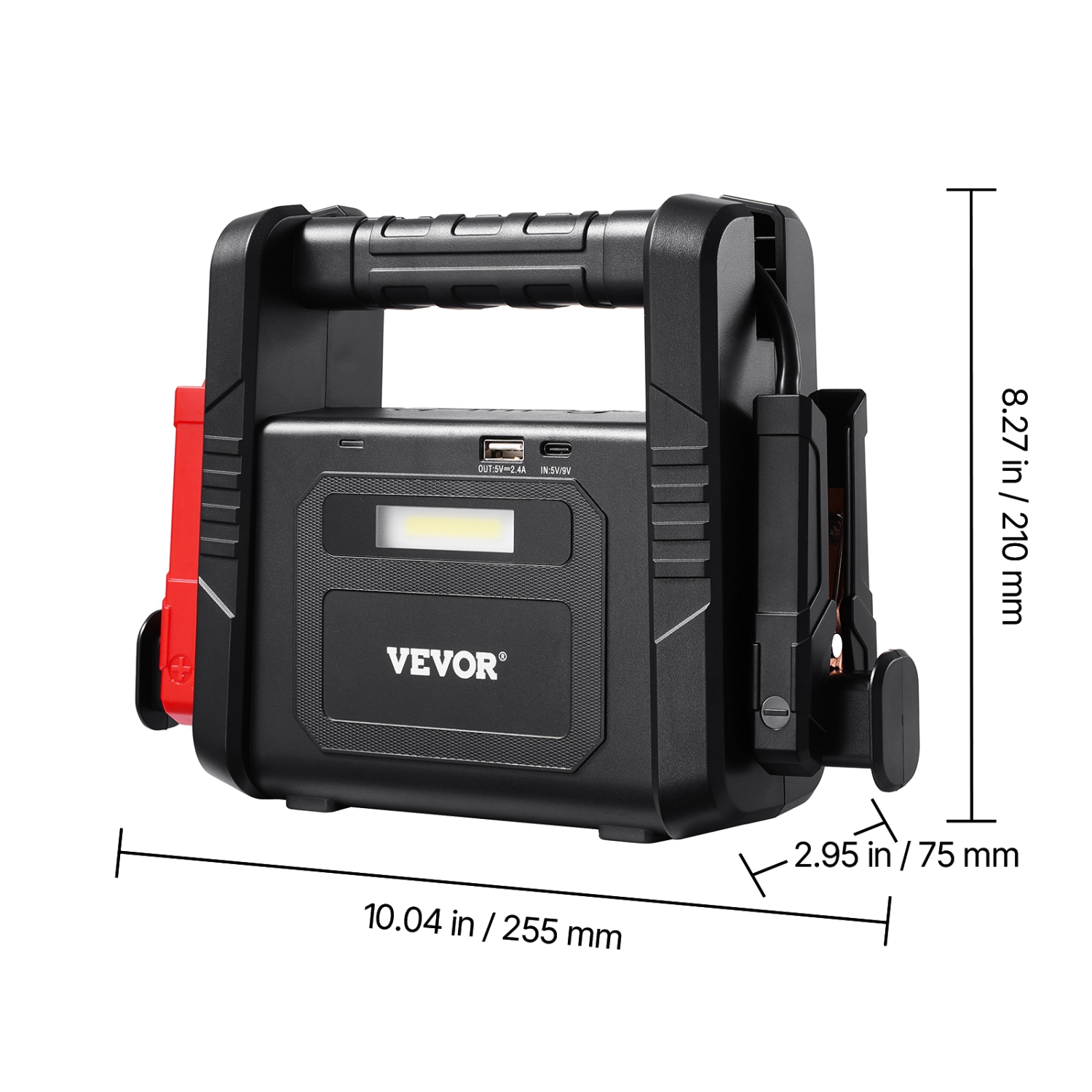 VEVOR 4000A Peak Jump Starter, Car Battery Starter Power Pack, Battery Booster with Air Compressor Jumper Cables LCD Display LED Light, for All