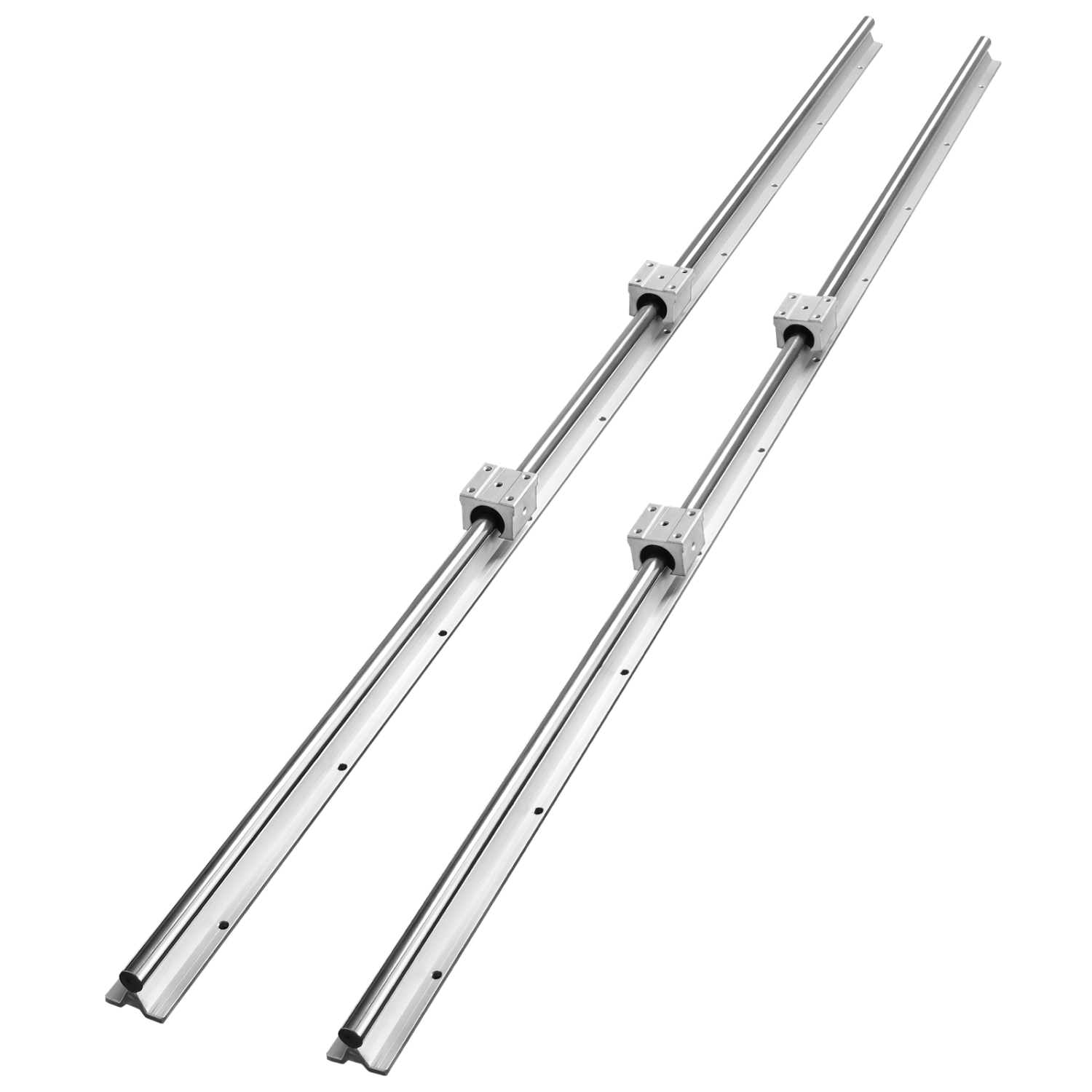 VEVOR SBR20 1500mm Linear Guide Rail Set, 2 PCS 59 in/1500 mm SBR20 Guide Rails and 4 PCS SBR20UU Slide Blocks, Linear Rails and Bearings Kit for