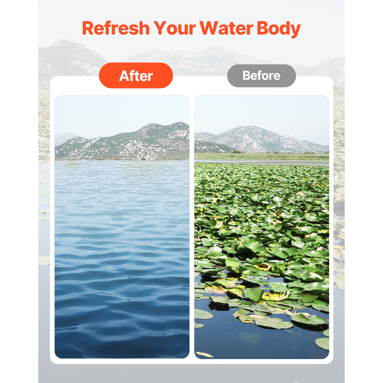 VEVOR 32 in Aquatic Weed Rake, 6.3 in Double Sided Lake Weed Rake, Lightweight Pond Weeds Cutter with 30ft Rope, No Assembly Required, Muck Lilypad