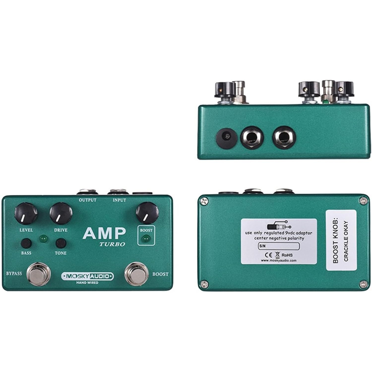 3-in-1 multifunctional guitar effects pedal｜Overdrive/boost/preamp｜Dual channel independent switching｜All-metal portable body