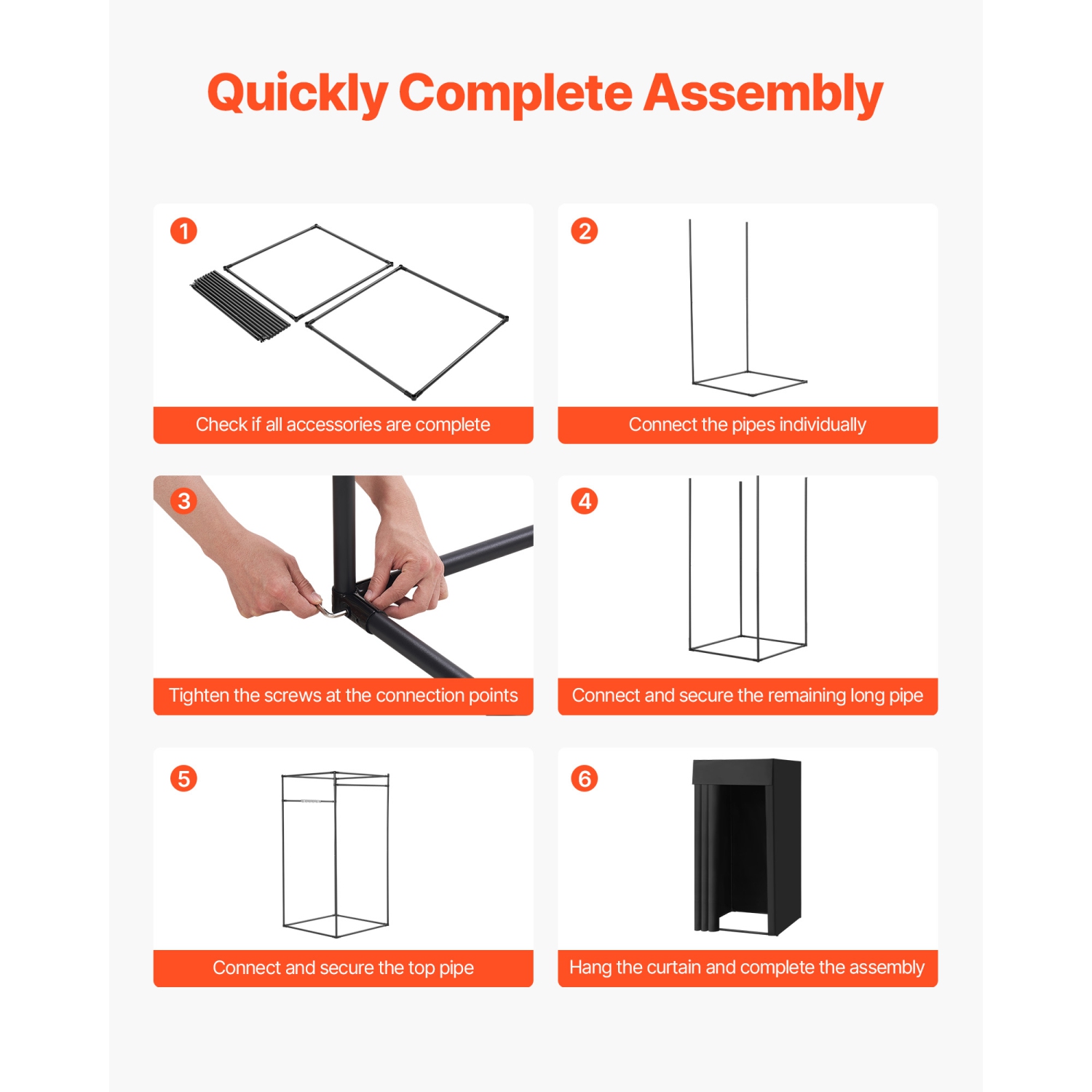 VEVOR 39 x 39 x 78 in Fitting Room, Portable Dressing Room with Thick Polyester Curtains, Privacy Space with Shading Curtain and a Hook, for