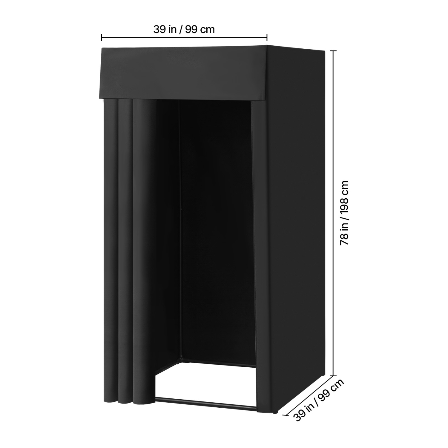 VEVOR 39 x 39 x 78 in Fitting Room, Portable Dressing Room with Thick Polyester Curtains, Privacy Space with Shading Curtain and a Hook, for