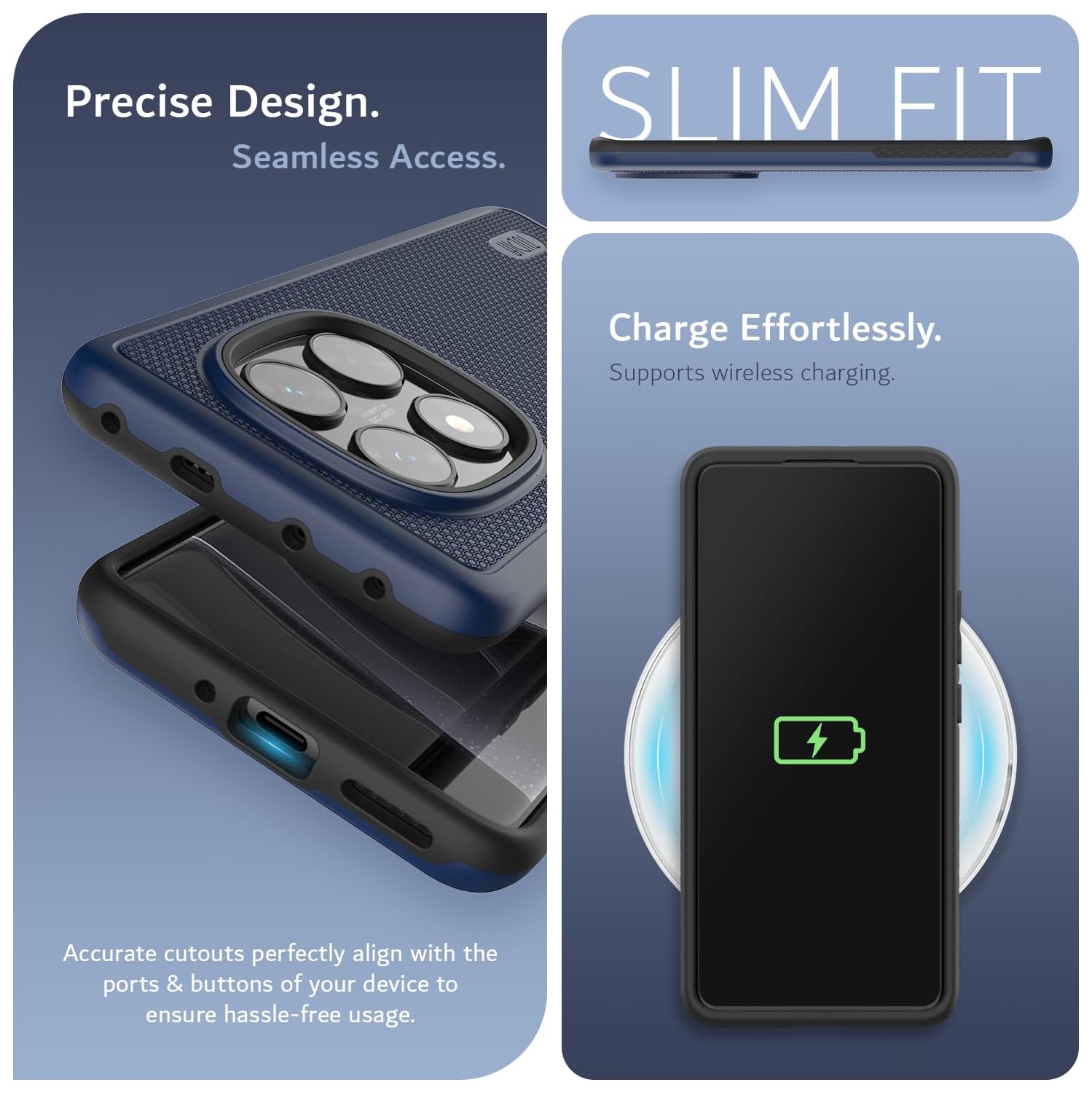 TUDIA MergeGrip Xiaomi Redmi Note 14 Pro 5G Case 2025 - Indigo Blue