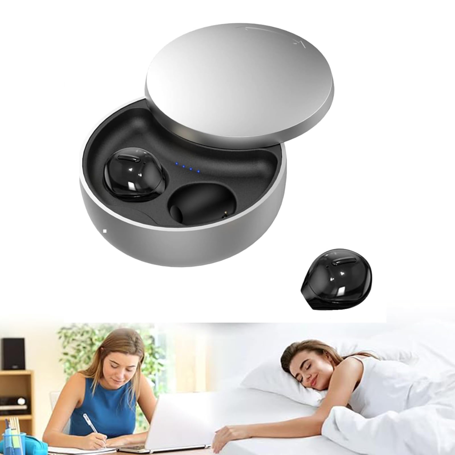 Casque d'écoute professionnel Bluetooth, écouteurs bouton sans fil Mini Sports avec étui de recharge