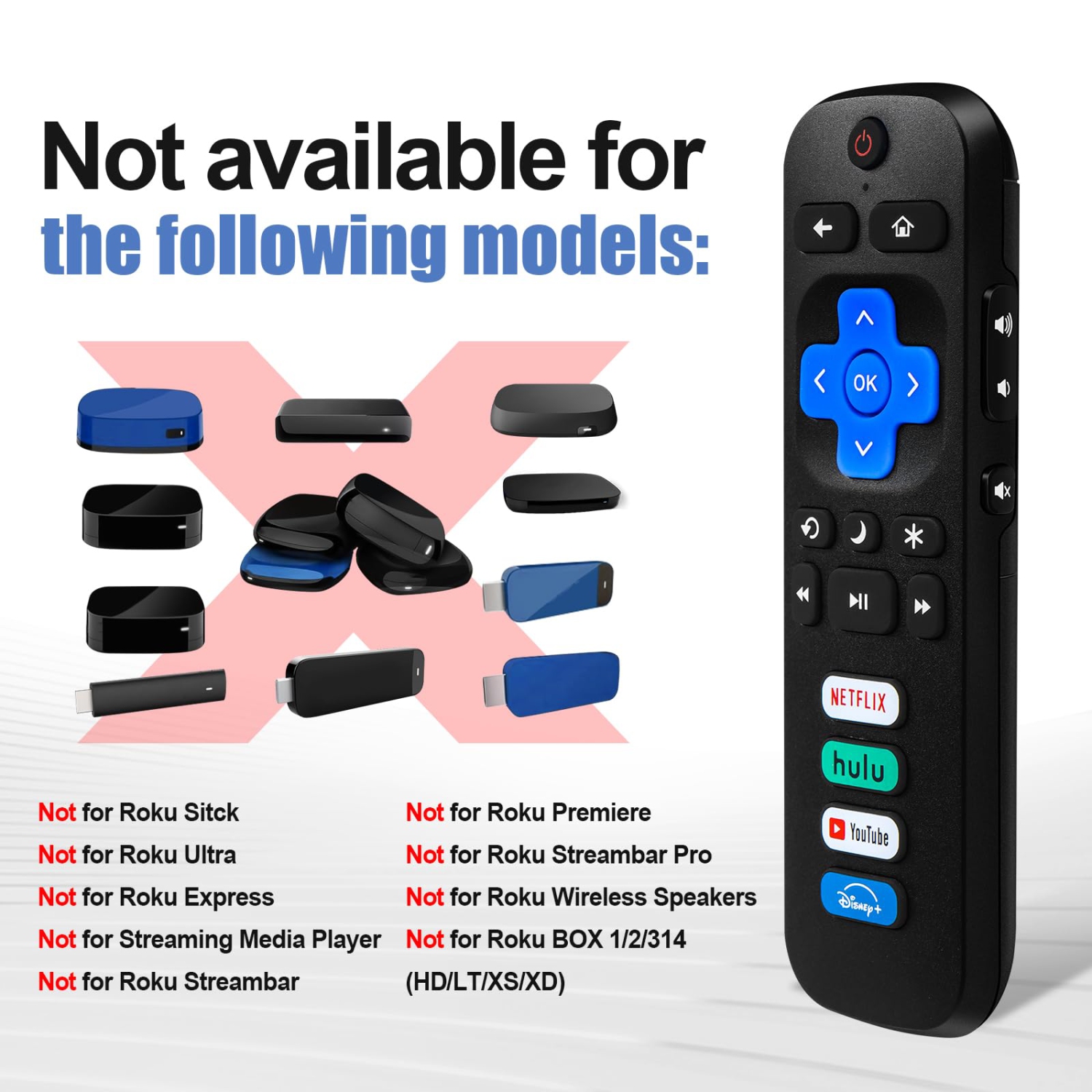 2-Pack TV Remote Control Compatible with Roku TVs