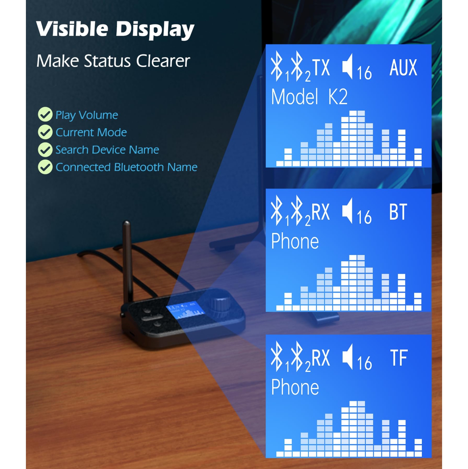 Émetteur et récepteur Bluetooth audio, adaptateur Bluetooth 5,3 avec prise auxiliaire, coaxial, entrée optique, sortie auxiliaire et prise en charge