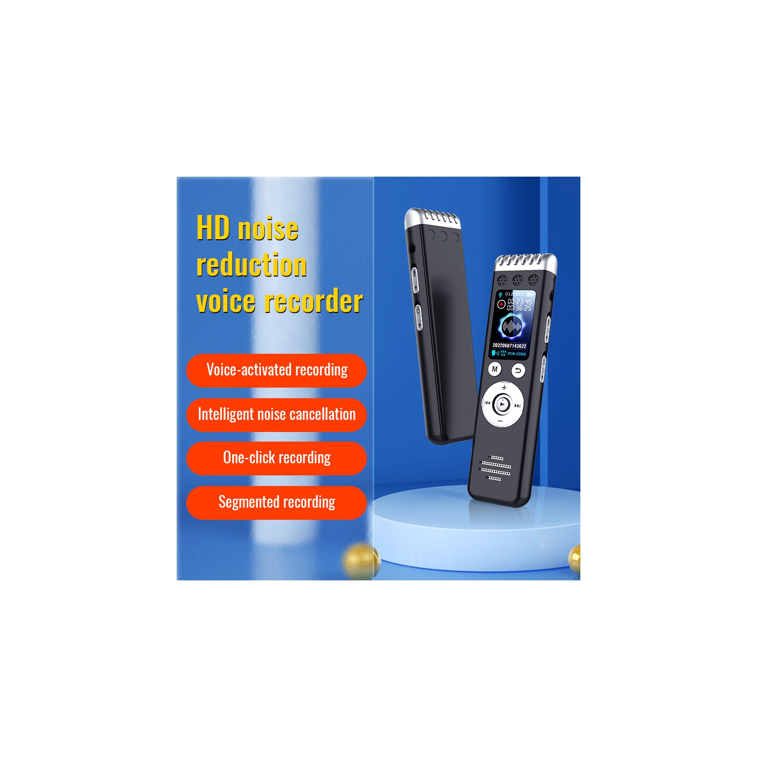 Enregistreur vocal portatif et mini lecteur de musique, lecture MP3, idéal pour les entrevues et les enregistrements de réunions