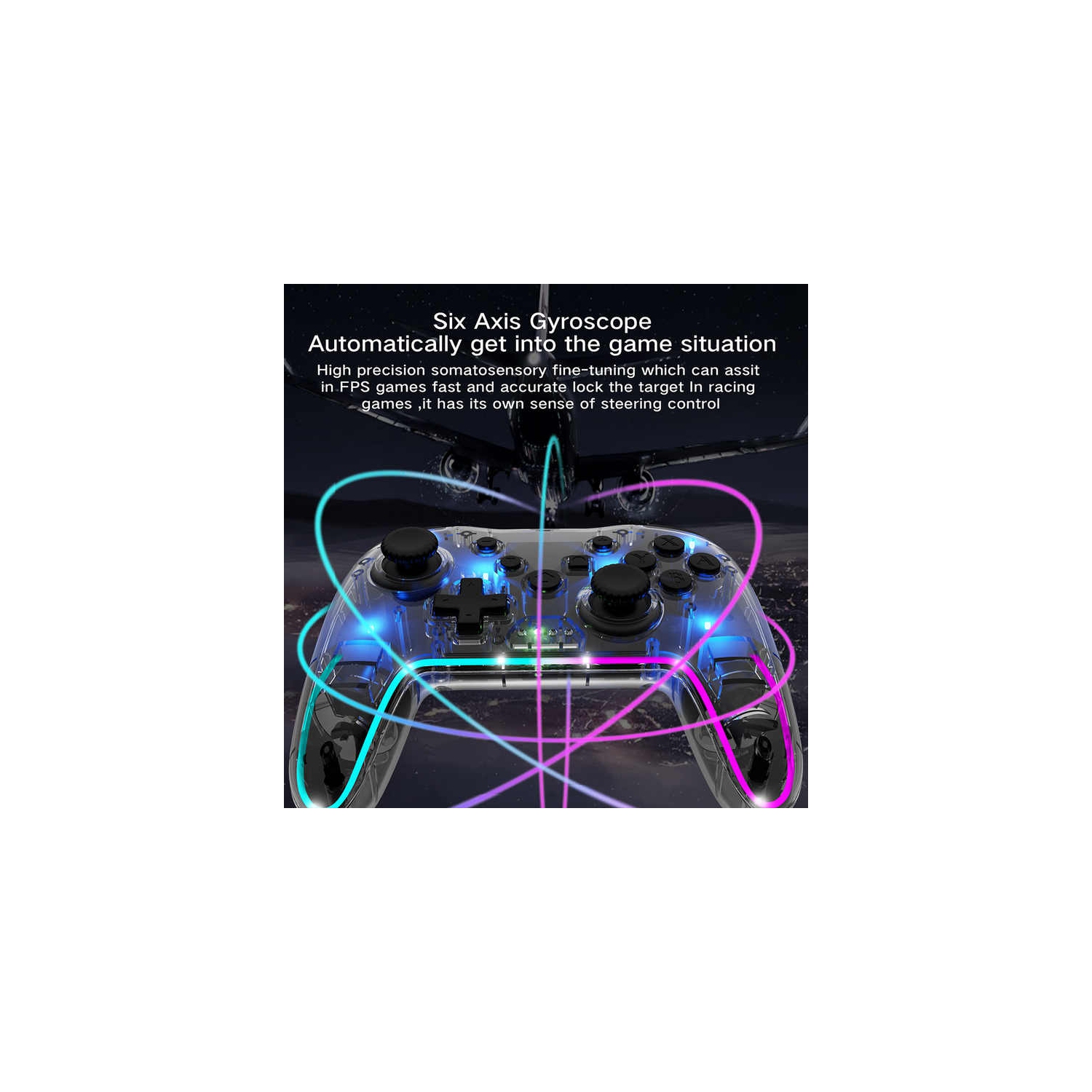 Switch manette sans fil Android iOS ordinateur Switch PRO manette de jeu somatosensory vibration de réveil, adaptée pour NSwitch, PS3 et autres