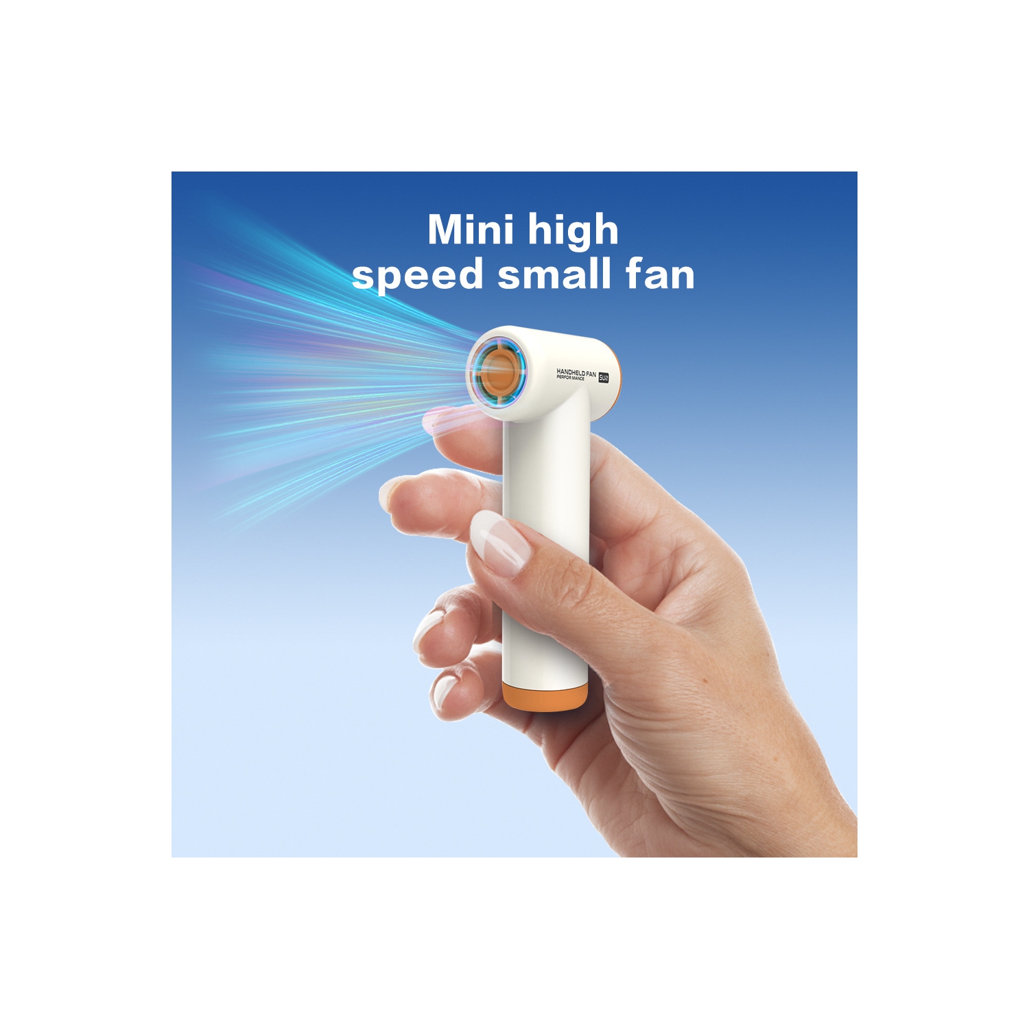 2025 nouveau ventilateur portatif USB mini ventilateur turbo portatif haute vitesse, réglage de la vitesse du vent à quatre vitesses, moteur sans