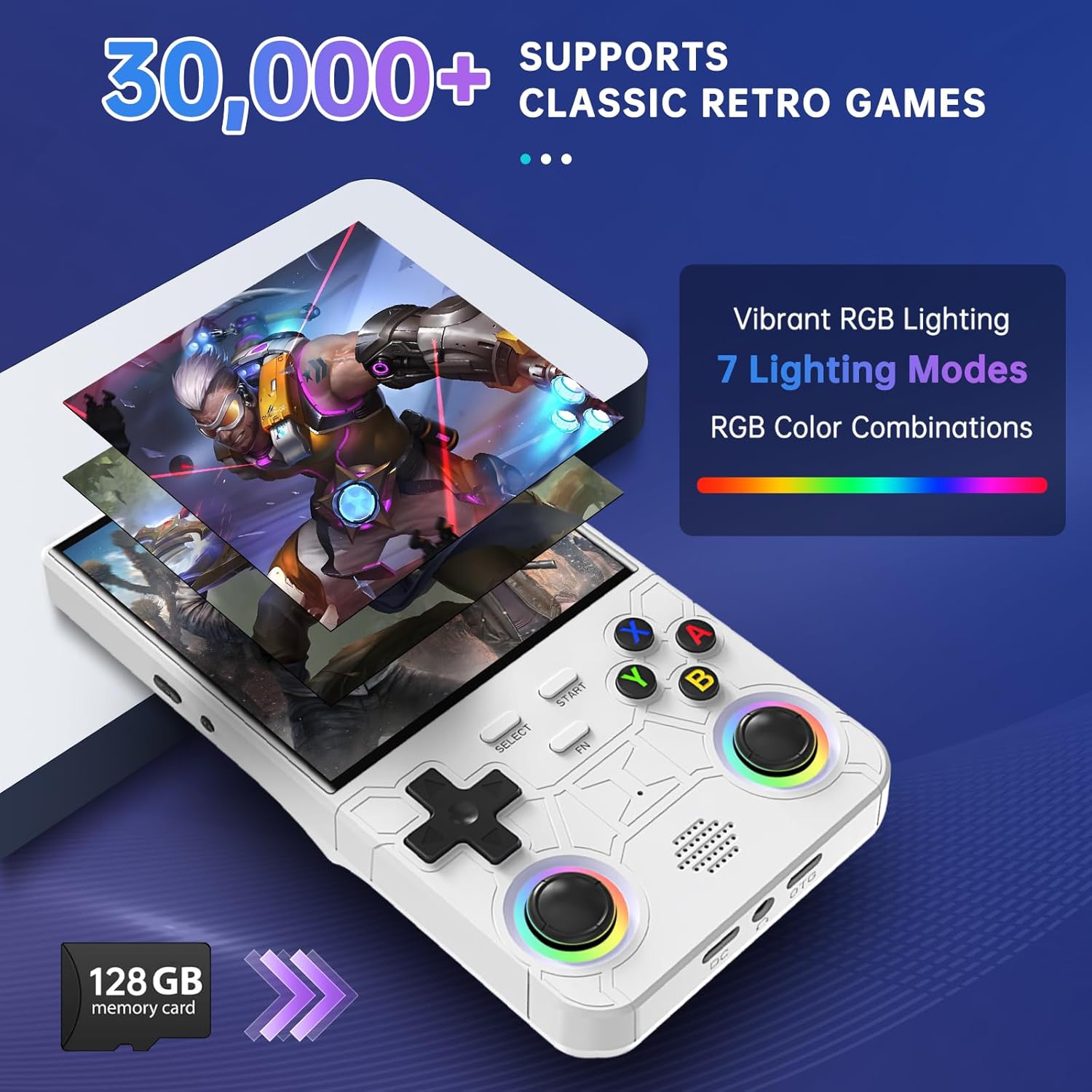 2025 nouvelle version améliorée R36ULTRA Retro console de jeu portative 128G Mémoire intégrée 30000+ jeux classiques système Linux open source 4,0