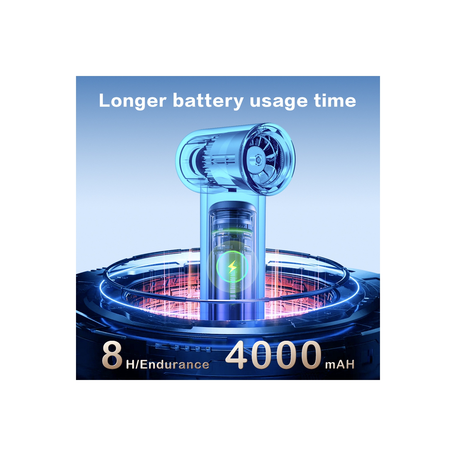 2025 nouveau ventilateur portatif USB mini ventilateur turbo portatif haute vitesse, réglage de la vitesse du vent à quatre vitesses, moteur sans