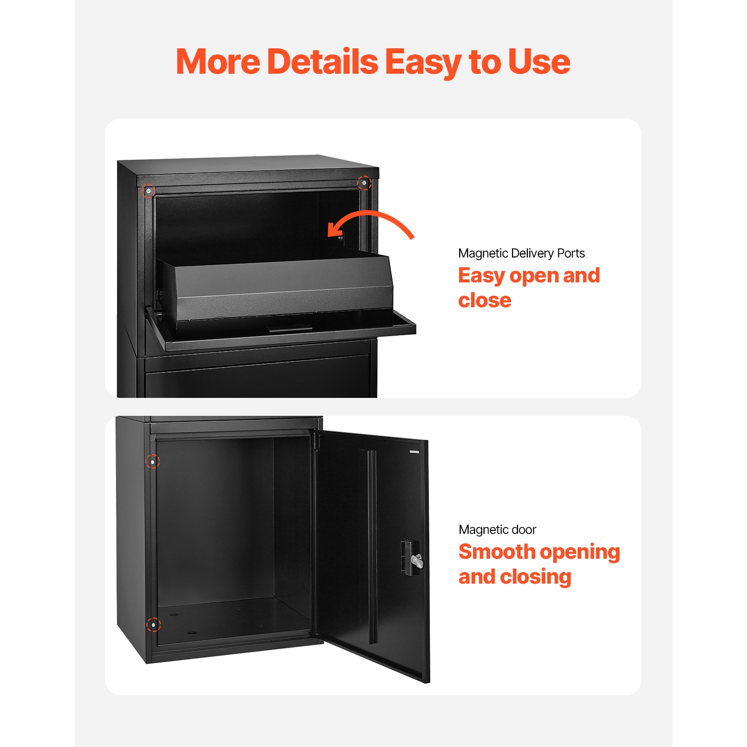 VEVOR 38.6 in Package Delivery Boxes, Mailbox for Parcel with Lock, Galvanized Steel Package Drop Box with Anti-Theft Design, Weather-Resistant