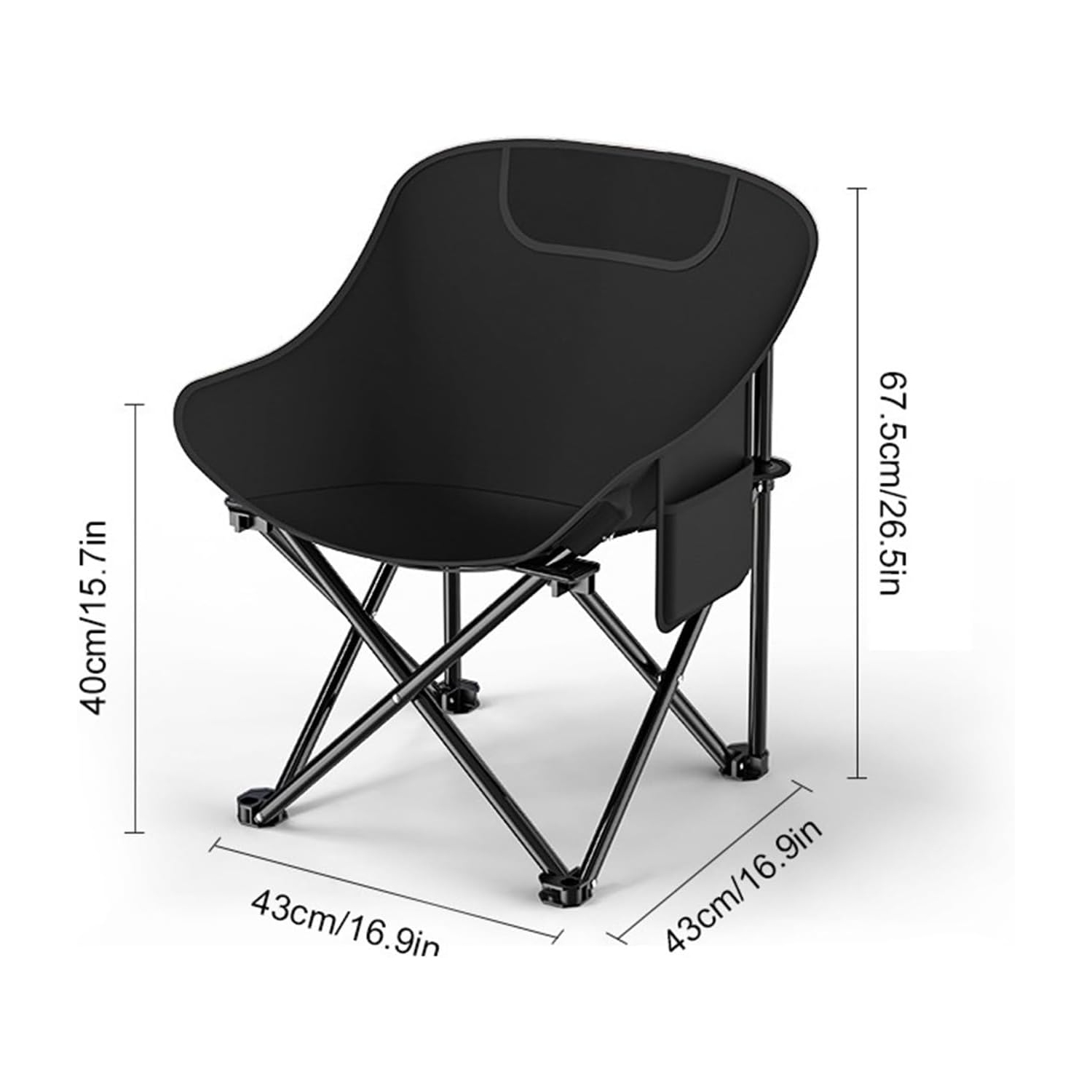 Heavy Duty Folding Camping Chair - 190kg, Compact and Portable, 600D Oxford Fabric, Suitable for Outdoor, Hiking, Fishing, Sporting Events