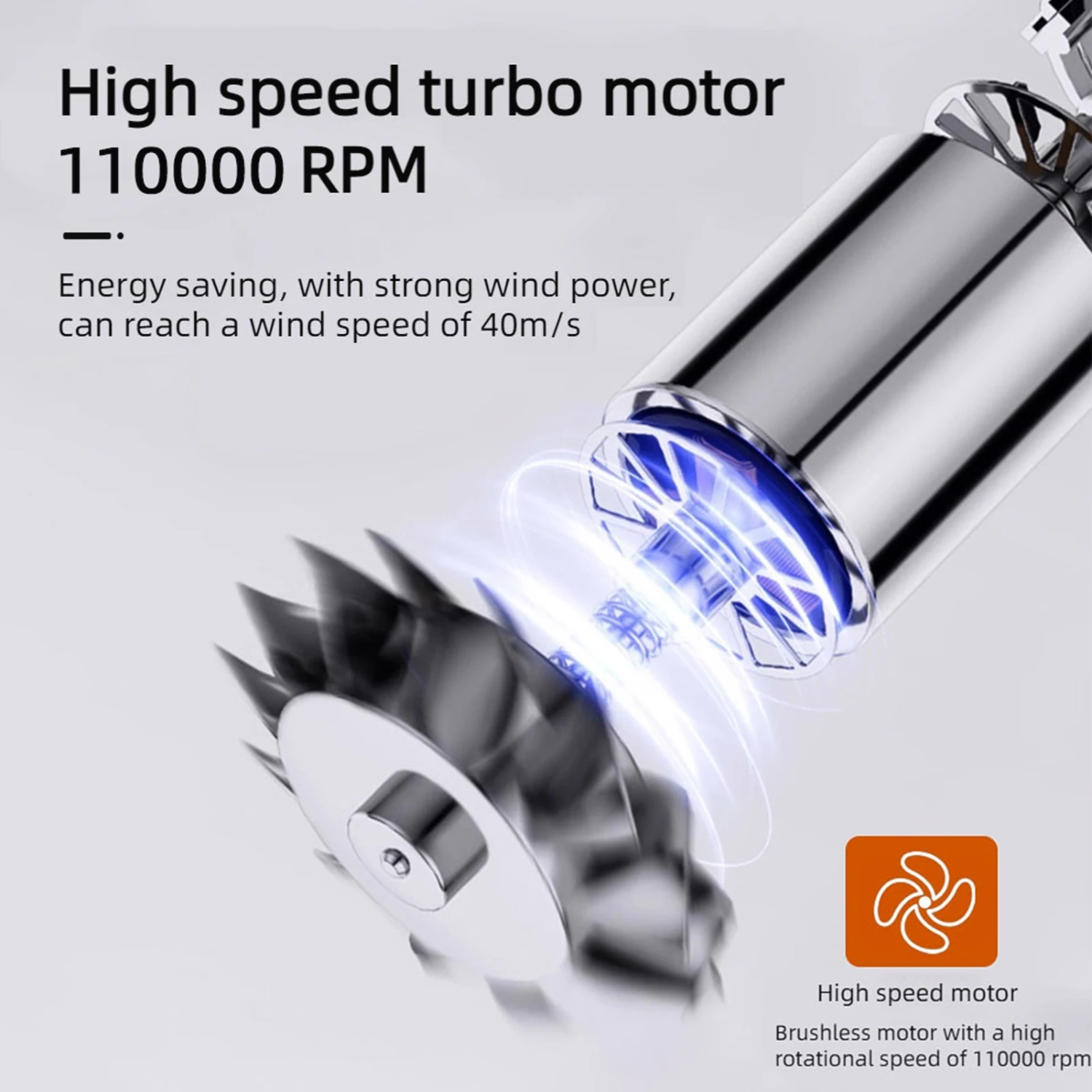 Portable Mini Dust Blower, 110,000 RPM Handheld Dust Remover with Three Nozzles for Camera and Keyboard Cleaning