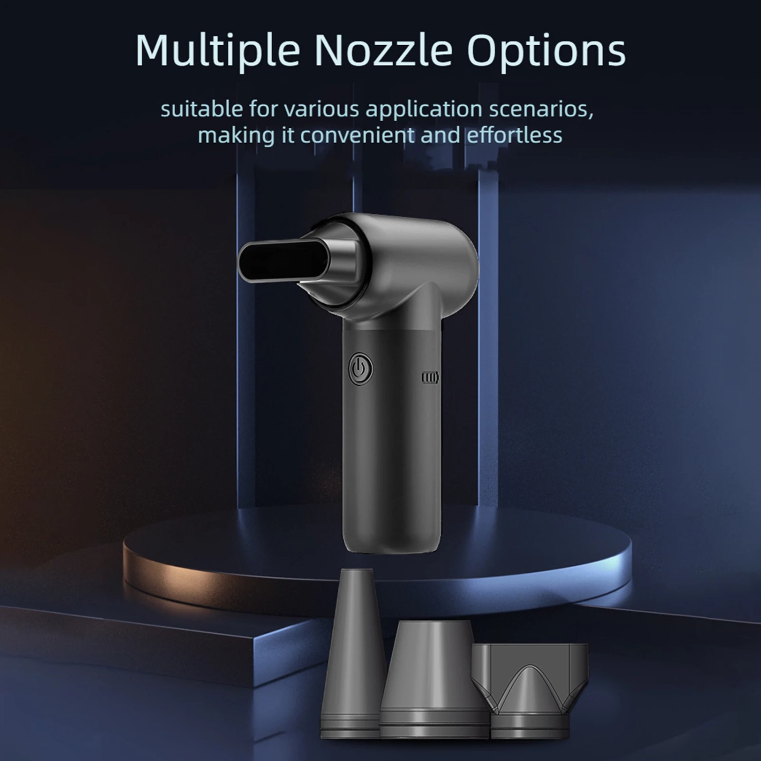 Portable Mini Dust Blower, 110,000 RPM Handheld Dust Remover with Three Nozzles for Camera and Keyboard Cleaning