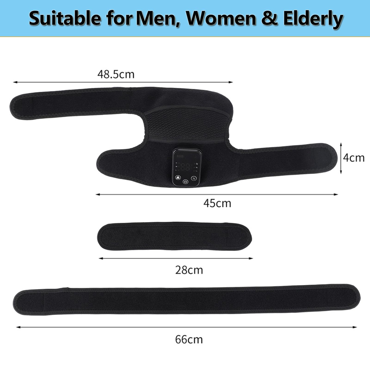 Rechargeable Knee Massager 3 Gear Vibration Massage Adjustable Shoulder Brace Electric Heating Pads Leg Knee Warmer