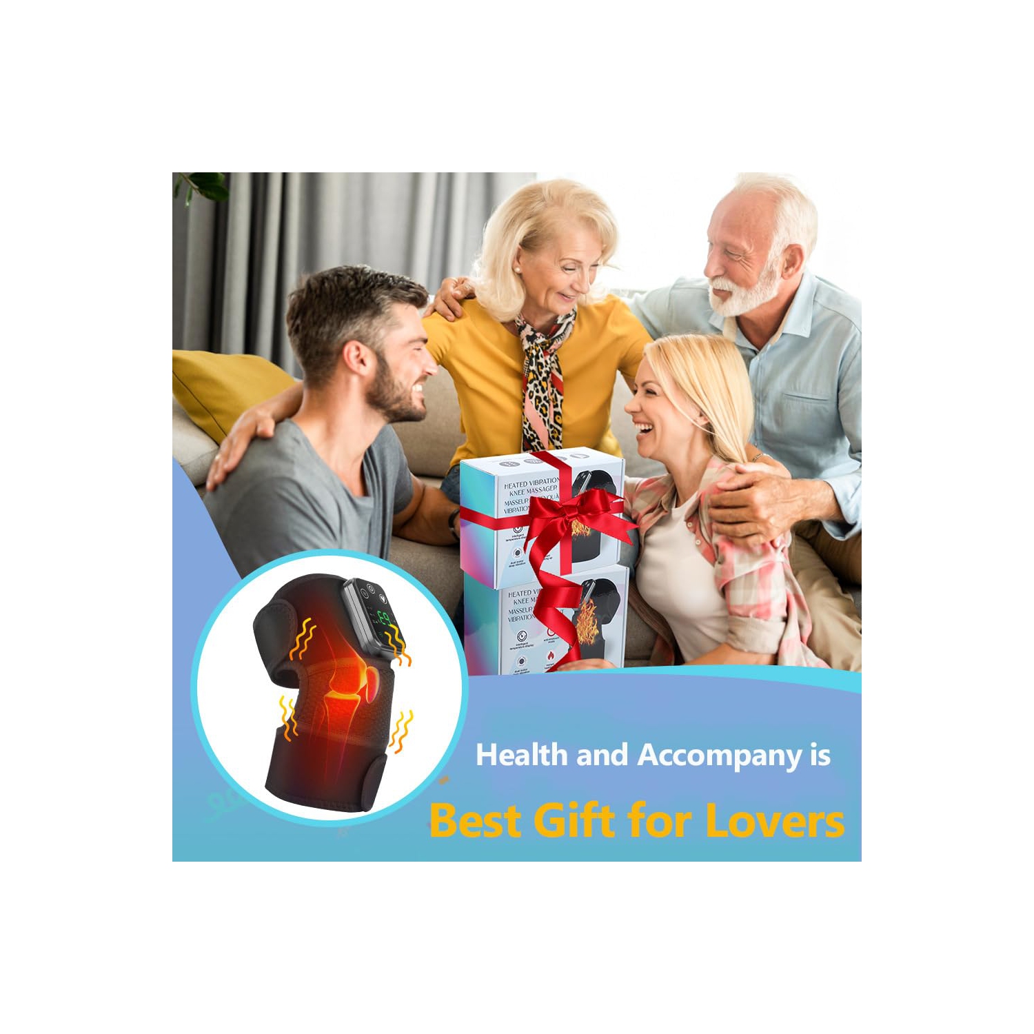 Rechargeable Knee Massager 3 Gear Vibration Massage Adjustable Shoulder Brace Electric Heating Pads Leg Knee Warmer