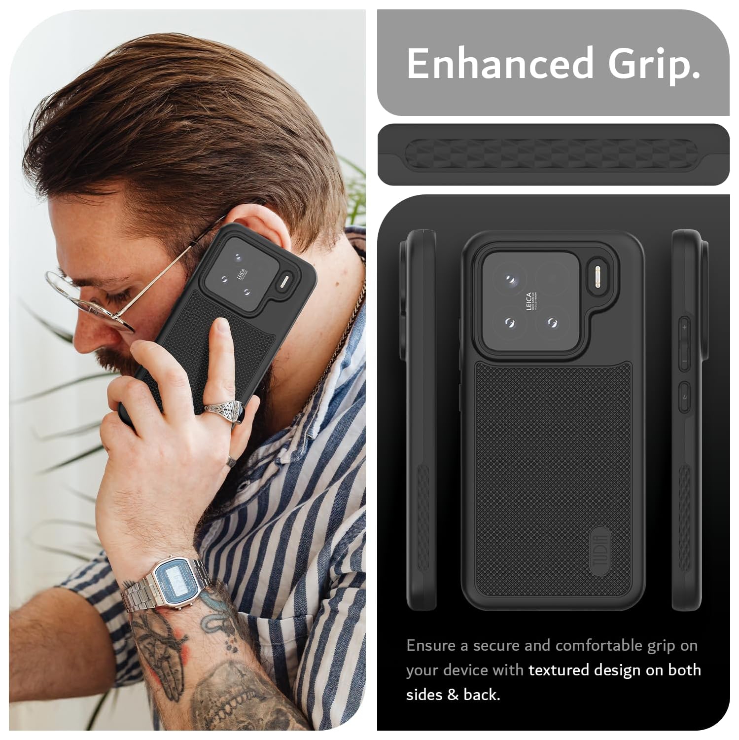 TUDIA MergeGrip Xiaomi 15 5G Case 2025 - Black