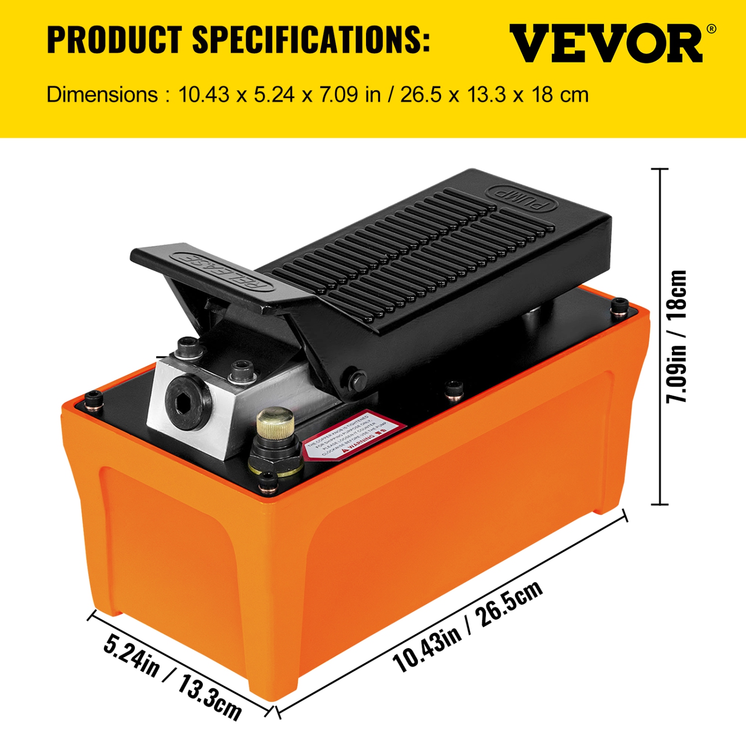 Pompe hydraulique VEVOR 10000&nbsp;lb/po², pompe à pied à air avec tuyau, pompe à cric hydraulique avec tuyau d'air pour vérins hydrauliques