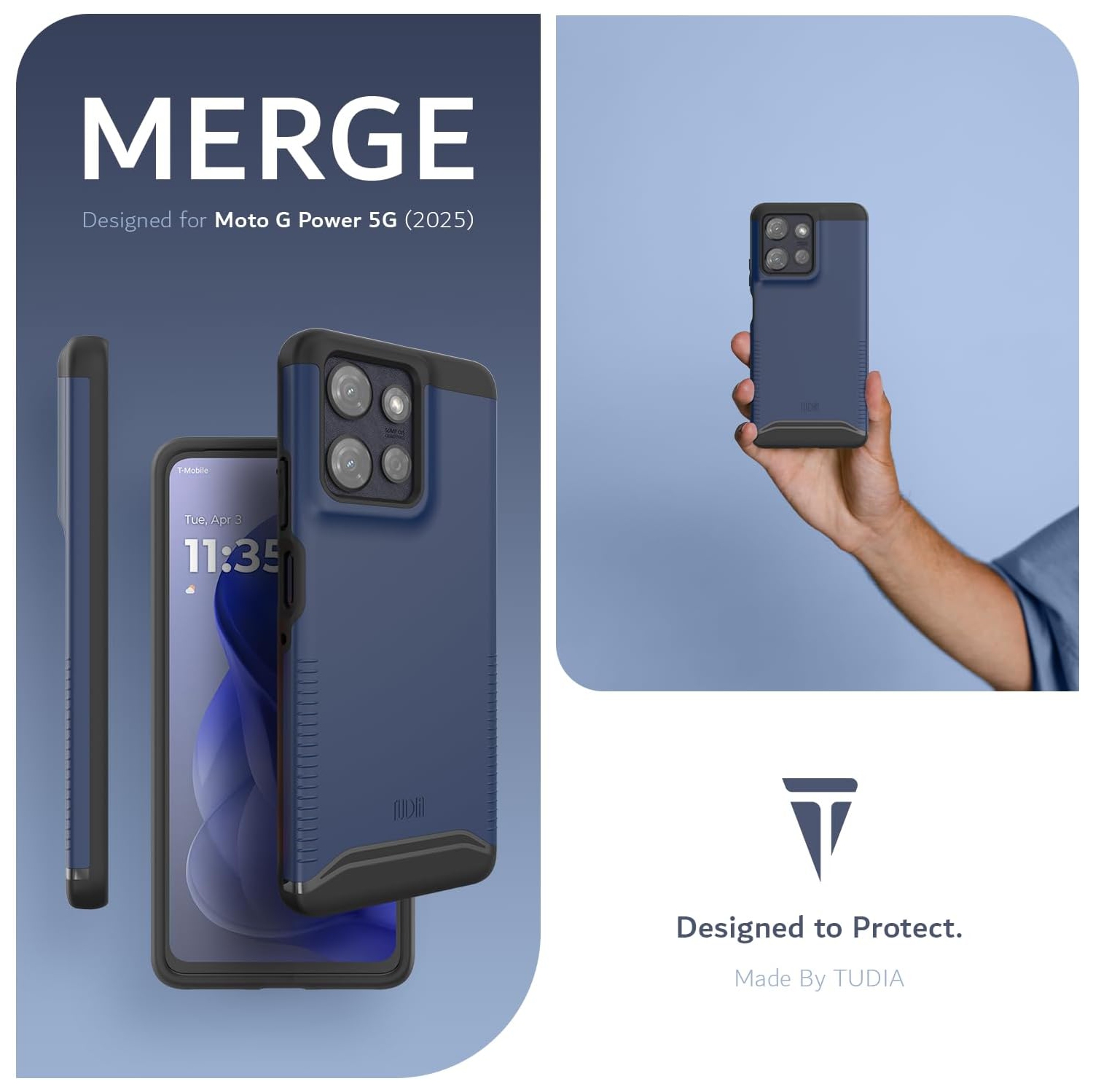 TUDIA Merge Moto G Power 5G 2025 Case - Indigo Blue