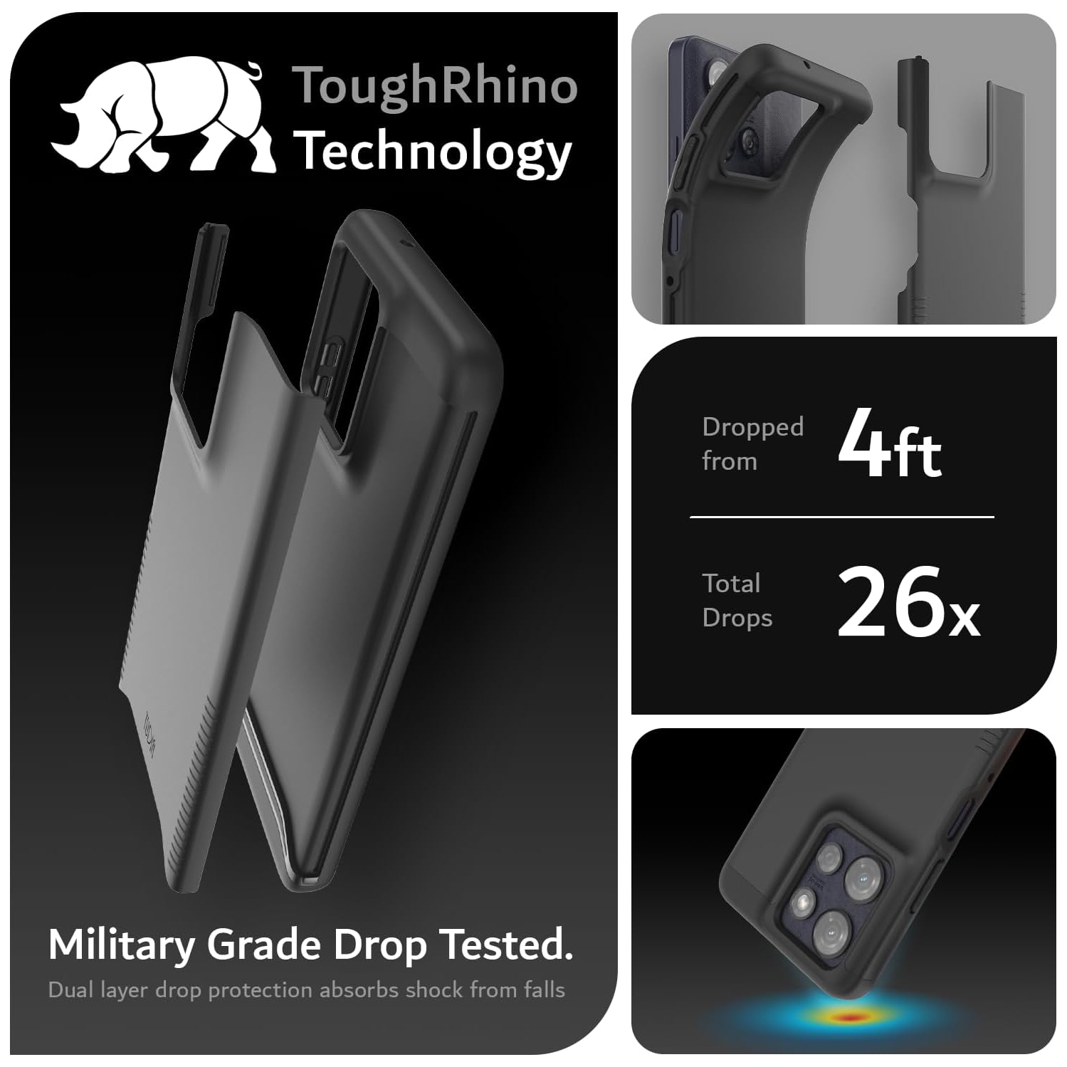 TUDIA Merge Moto G Power 5G 2025 Case - Black