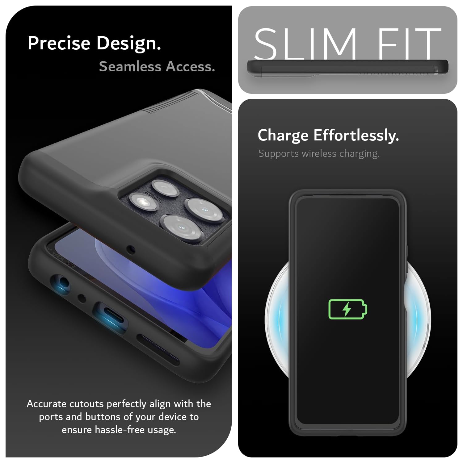 TUDIA Merge Moto G Power 5G 2025 Case - Black