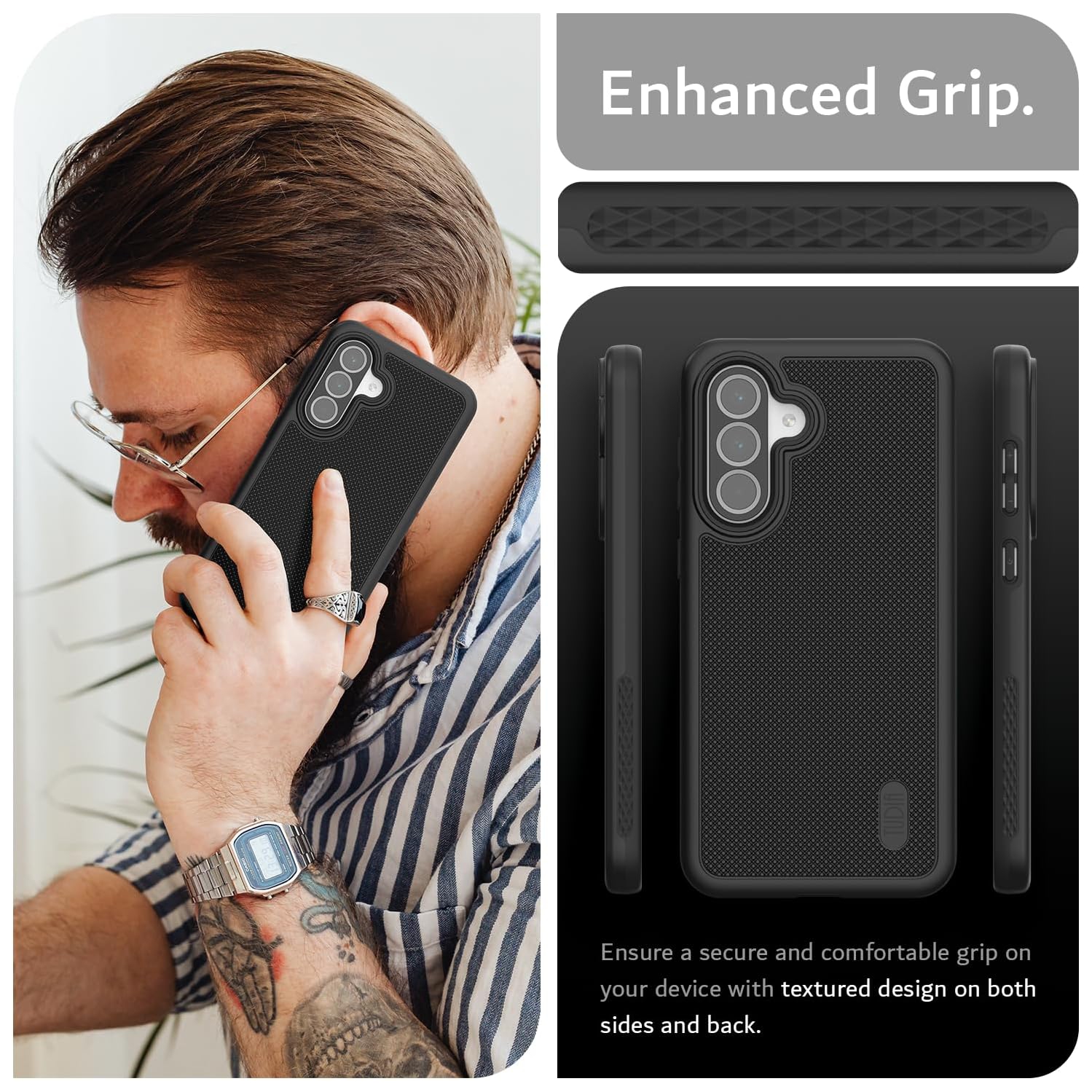 Étui MergeGrip 2025 de TUDIA pour Galaxy A56 5G de Samsung - Noir