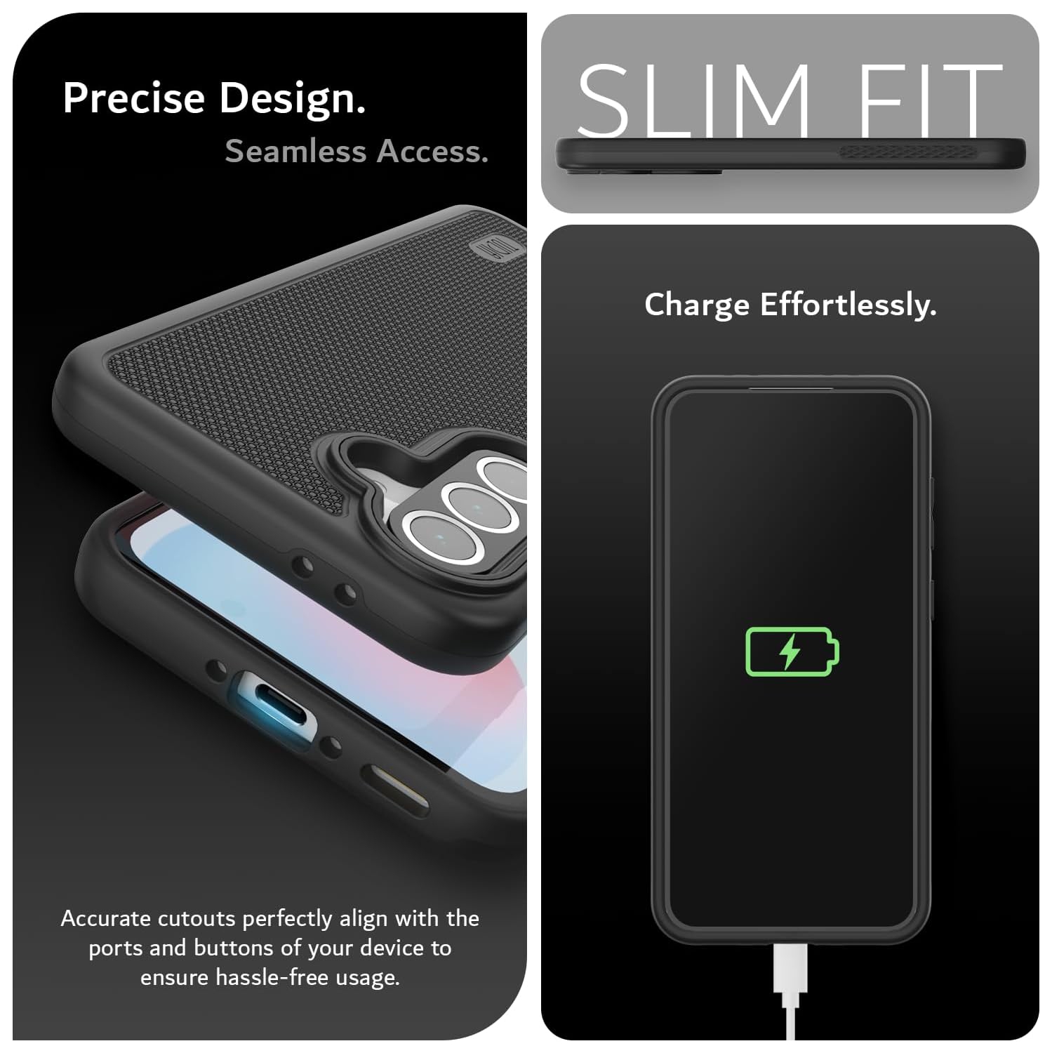 Étui MergeGrip 2025 de TUDIA pour Galaxy A56 5G de Samsung - Noir