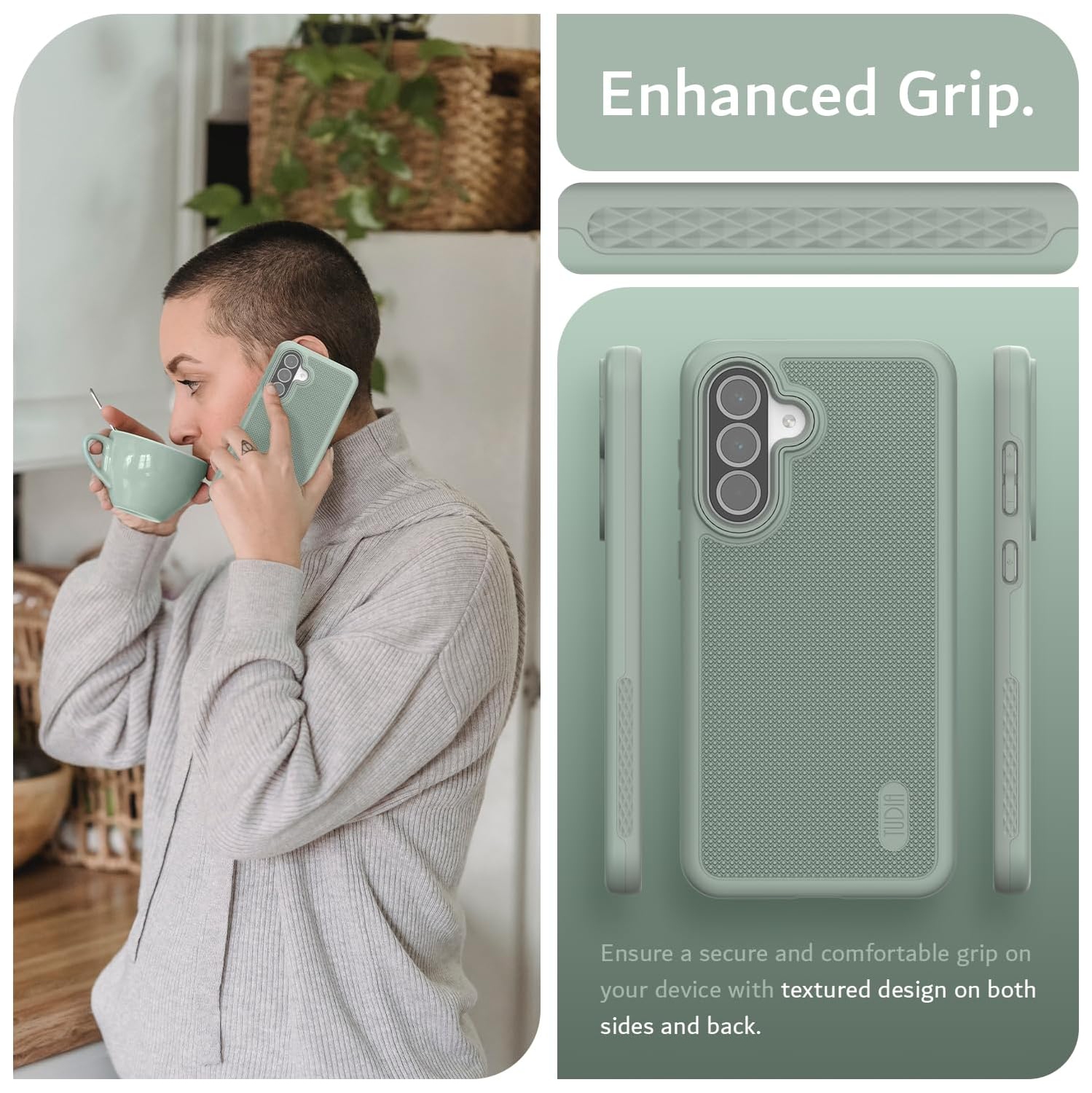 TUDIA MergeGrip Samsung Galaxy A56 5G Case 2025 - Green Lily