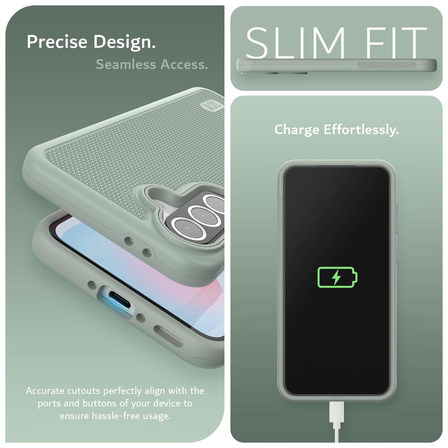 TUDIA MergeGrip Samsung Galaxy A56 5G Case 2025 - Green Lily