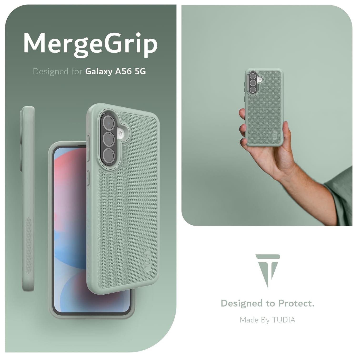 TUDIA MergeGrip Samsung Galaxy A56 5G Case 2025 - Green Lily