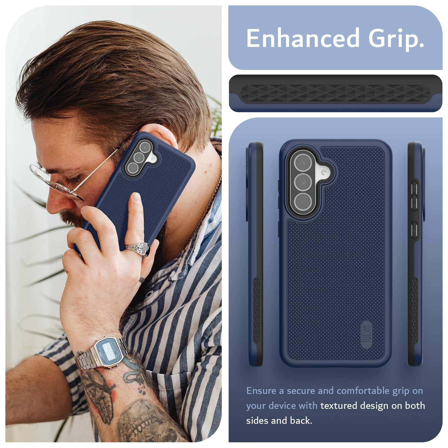 Étui MergeGrip 2025 de TUDIA pour Galaxy A56 5G de Samsung - Indigo