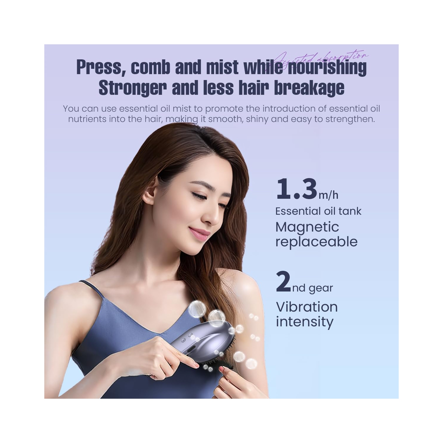 Electric Scalp Massage Comb,Portable Scalp Massager with Essential Oil Atomization,Massage Comb for Head Tension & Stress Relief Hair Care