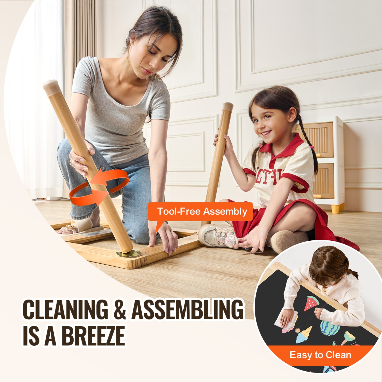 VEVOR Sensory Table for Toddlers, Kids Activity Table with Double-Sided Tabletop & Non-Slip Feet, Indoor/Outdoor Play Activity Table, Wooden Sensory