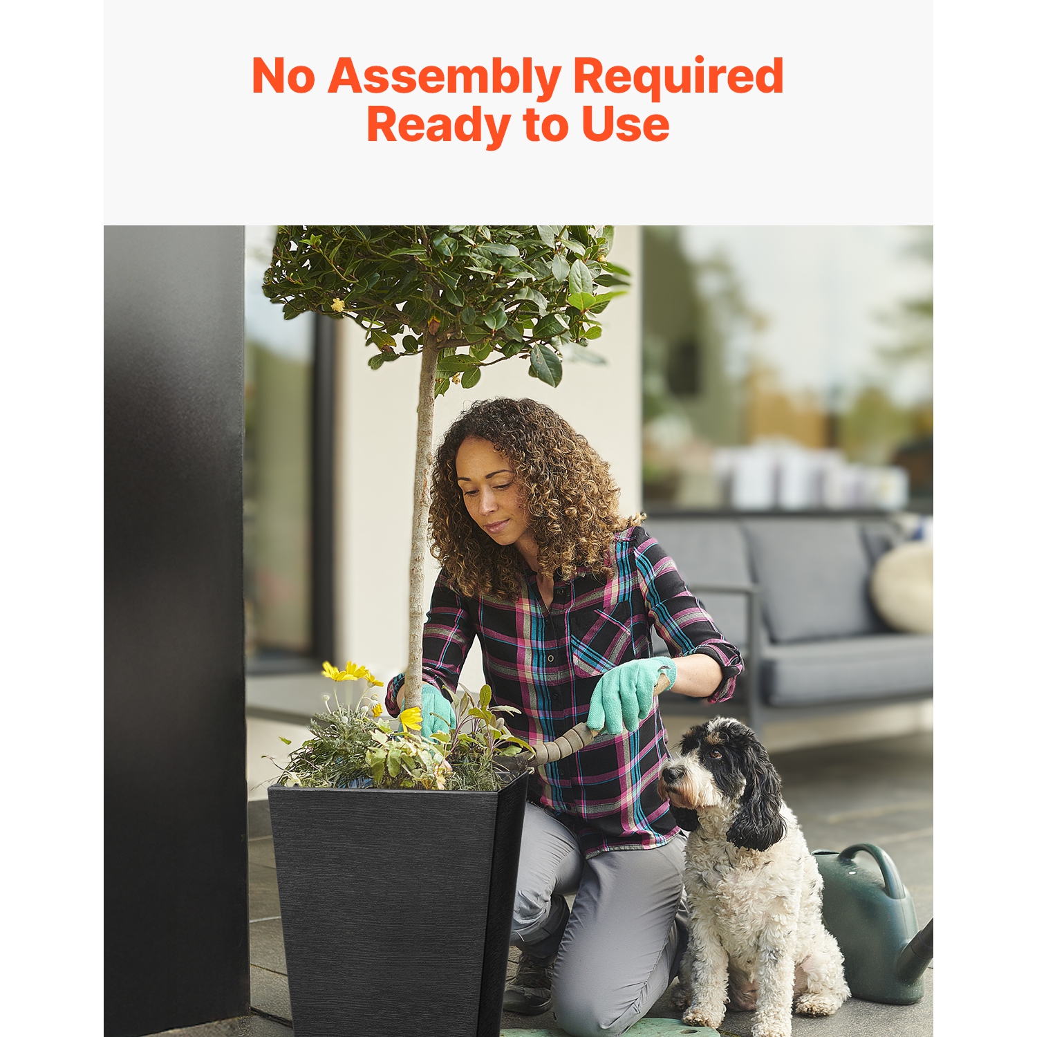 Ensemble de 2 grandes jardinières d'extérieur VEVOR 22&nbsp;po, de grandes jardinières pour plantes d'intérieur d'extérieur, de jardinières carrées