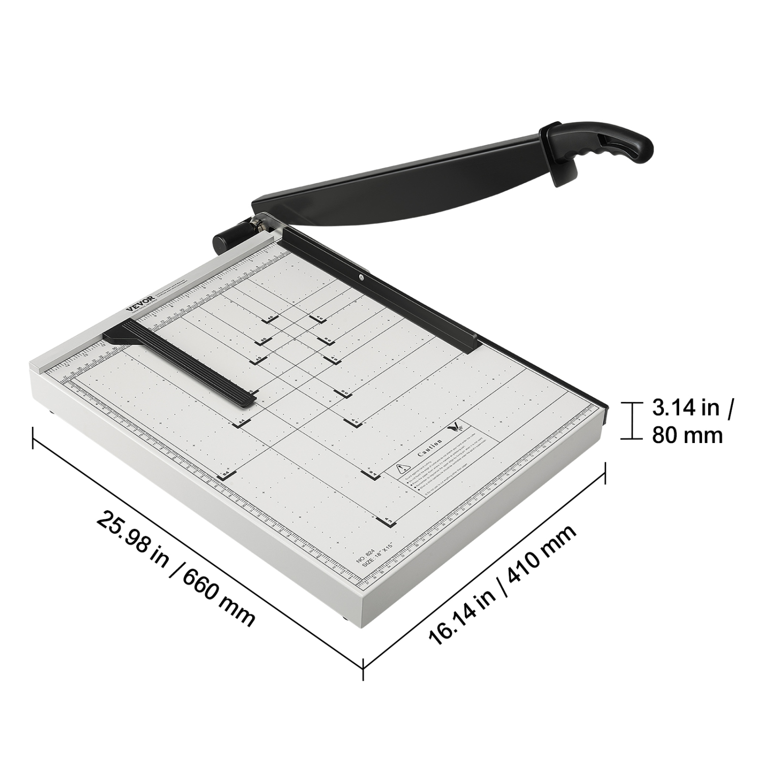 VEVOR Paper Cutter, Guillotine Trimmer, 18" Cut Length, 15 Sheets Capacity, Heavy Duty Guillotine Paper Cutter with Guard Rail/Blade Lock for