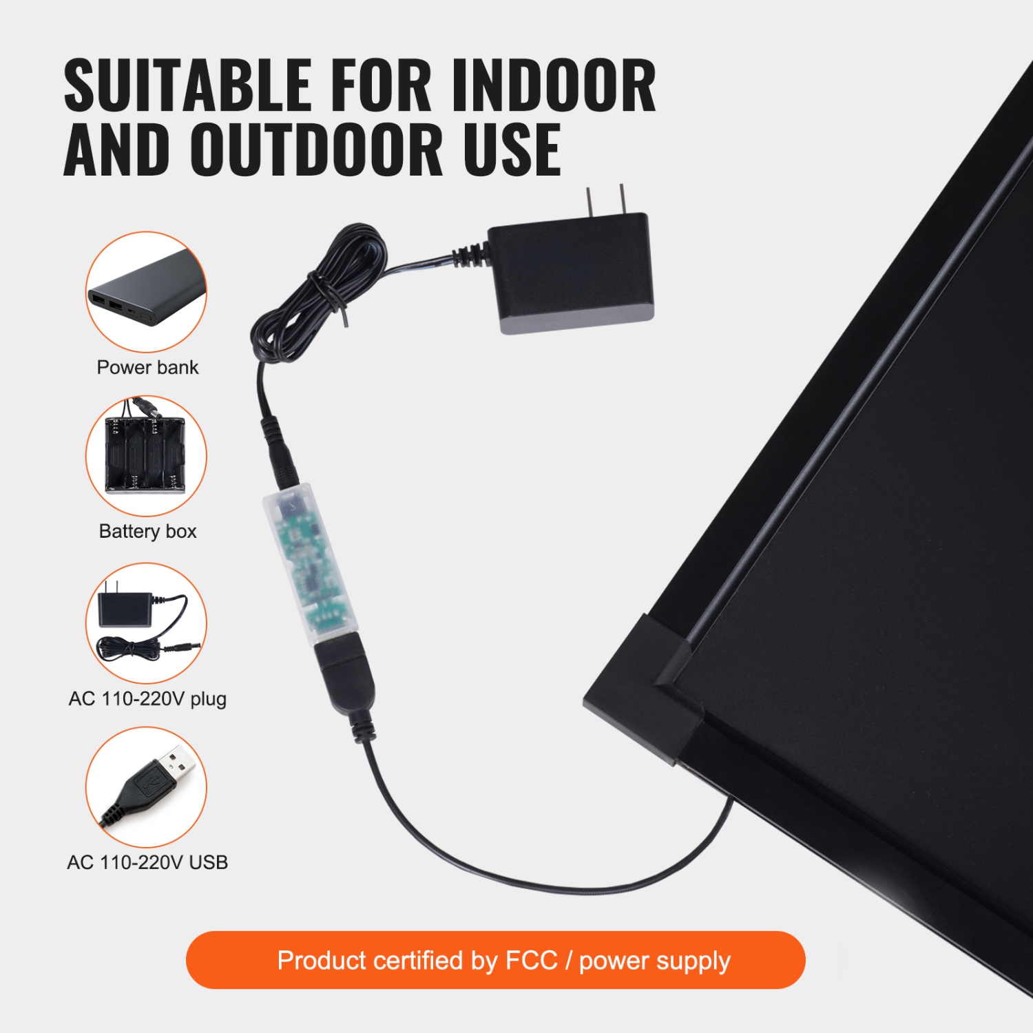 VEVOR 16"x12" LED Message Writing Board, Illuminated Erasable Lighted Chalkboard, Neon Effect Menu Sign Board, Drawing Board with 8 Fluorescent Chalk